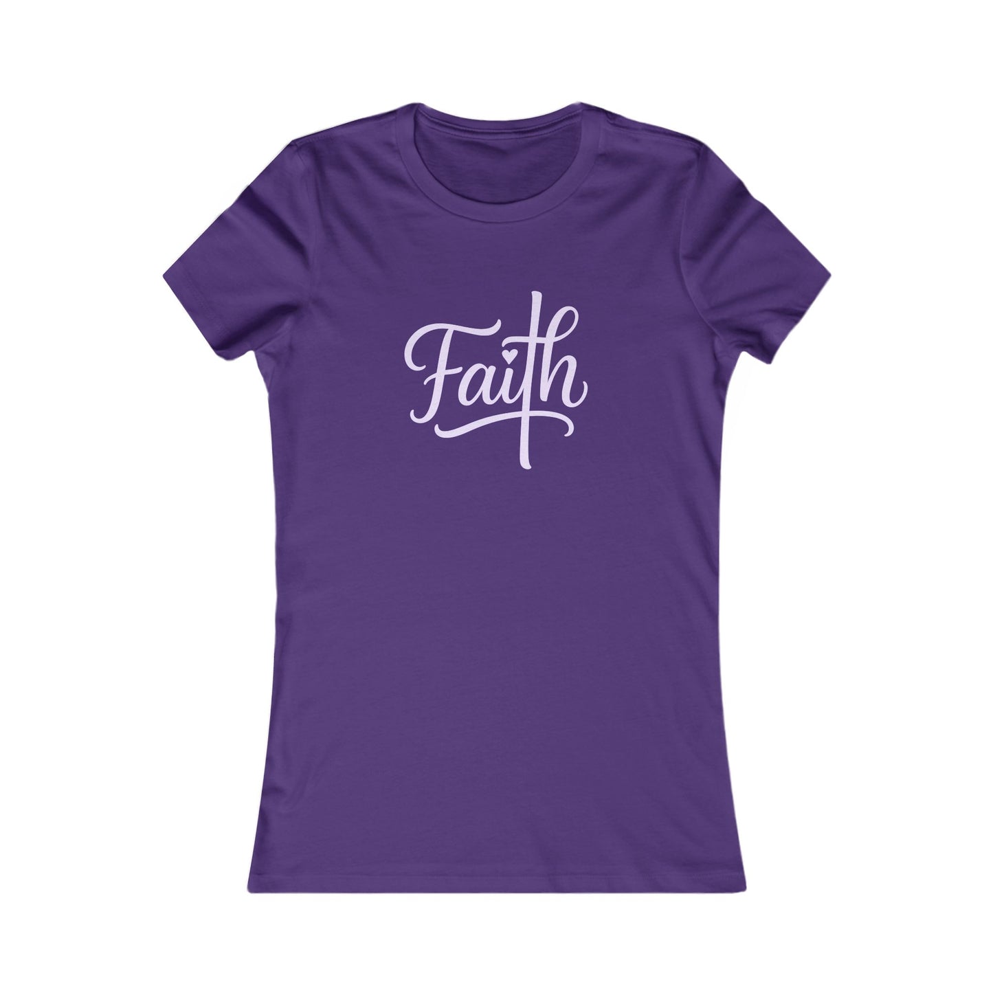 Cross-ed T Faith Christian Women's Fitted Tshirt (Lilac Logo)