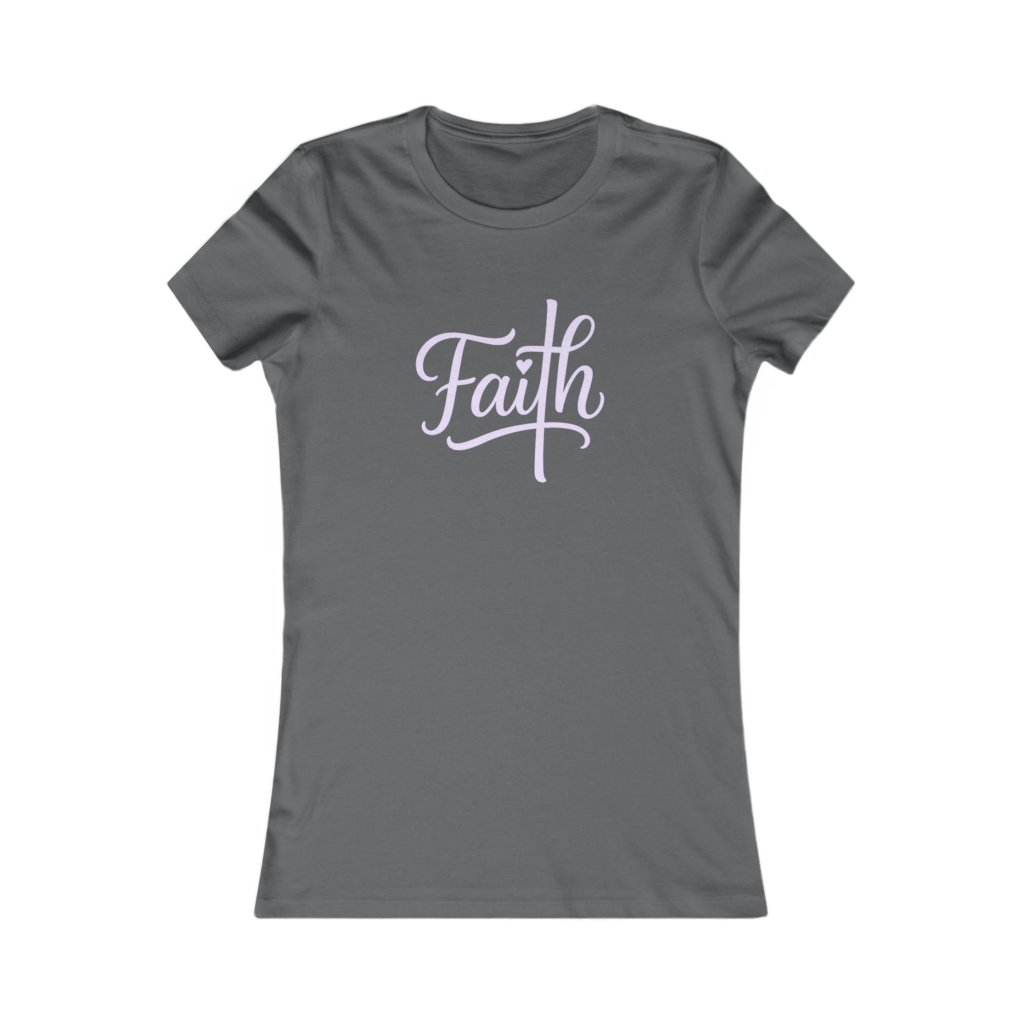 Cross-ed T Faith Christian Women's Fitted Tshirt (Lilac Logo)
