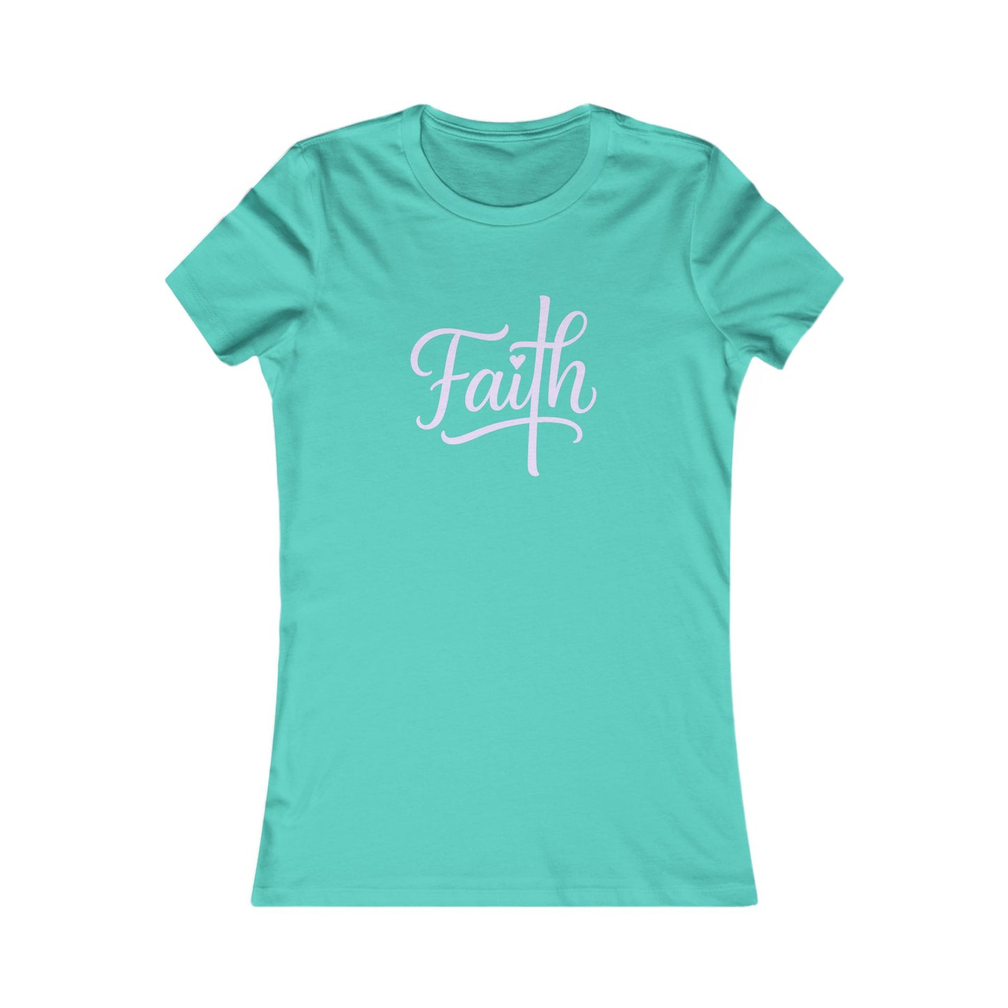 Cross-ed T Faith Christian Women's Fitted Tshirt (Lilac Logo)