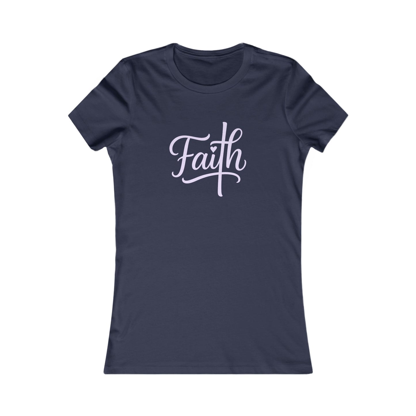 Cross-ed T Faith Christian Women's Fitted Tshirt (Lilac Logo)
