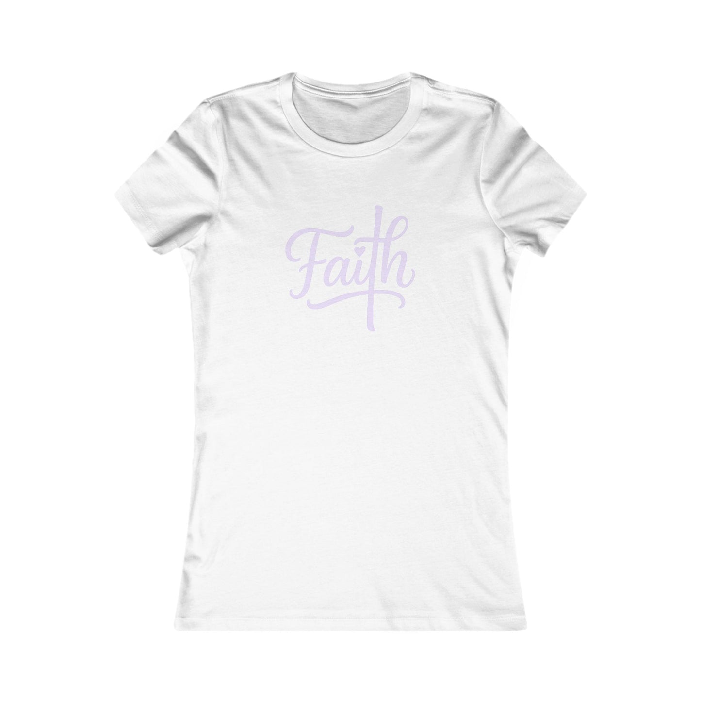 Cross-ed T Faith Christian Women's Fitted Tshirt (Lilac Logo)