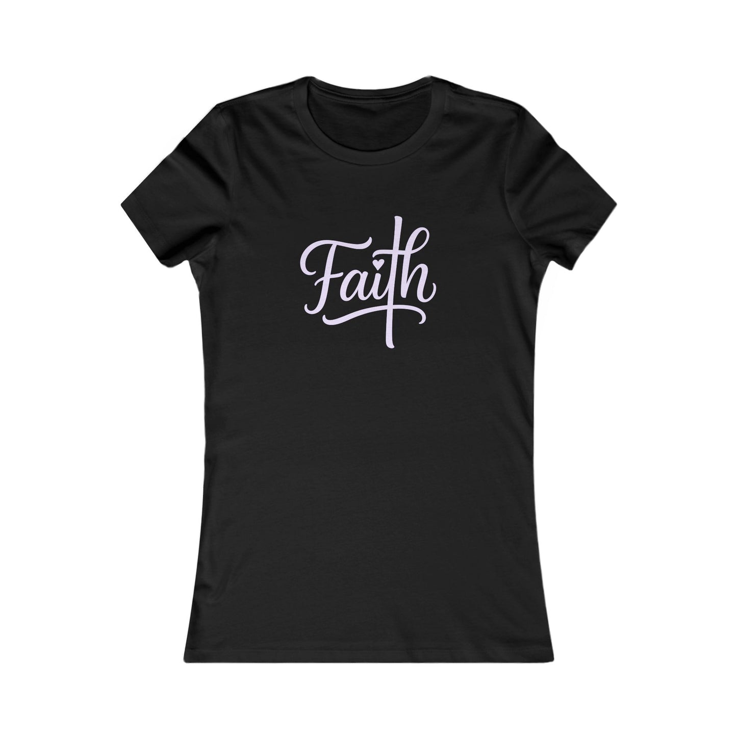 Cross-ed T Faith Christian Women's Fitted Tshirt (Lilac Logo)