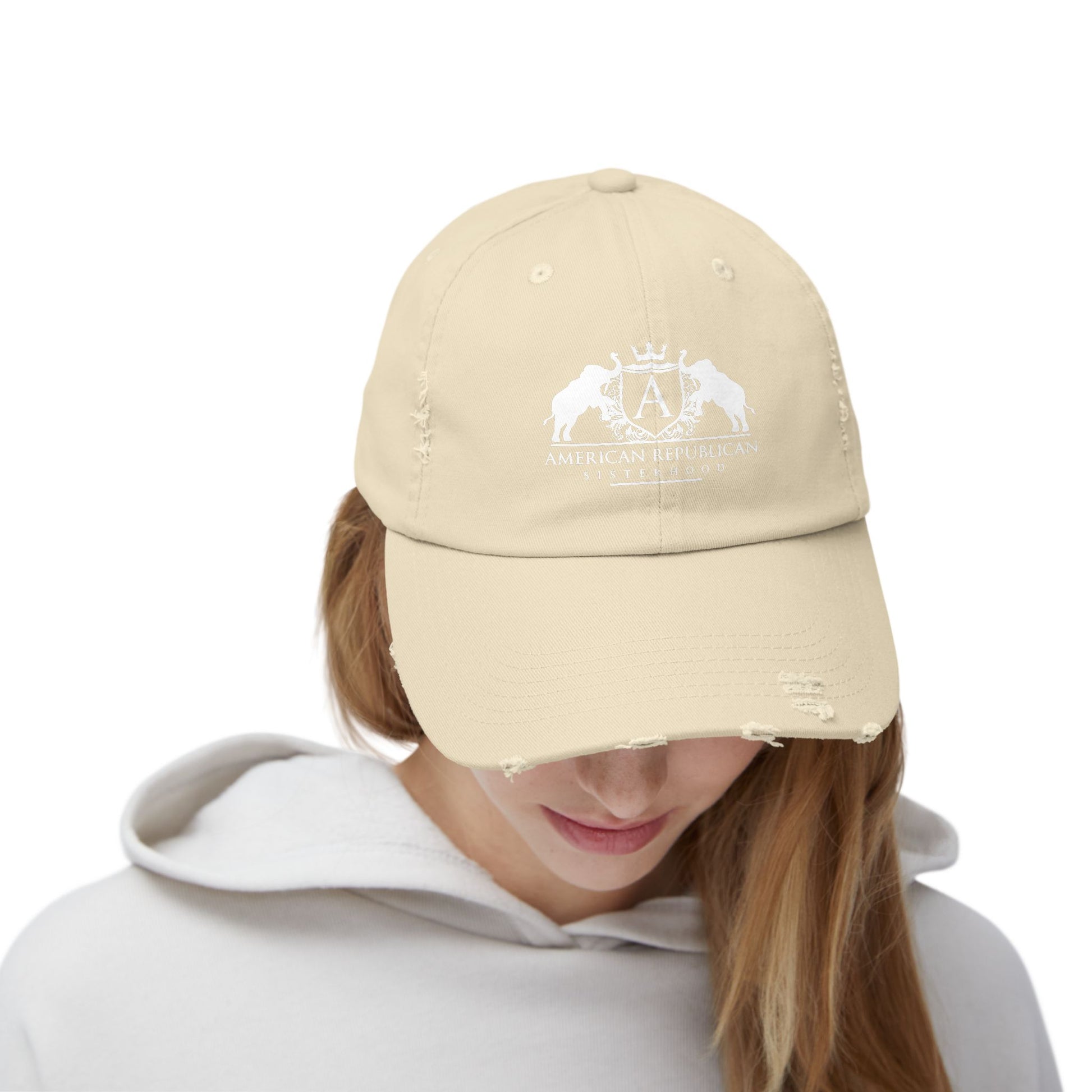 ARS White Logo Distressed Cap (ARS) - Sweet Baby Jeez Teez