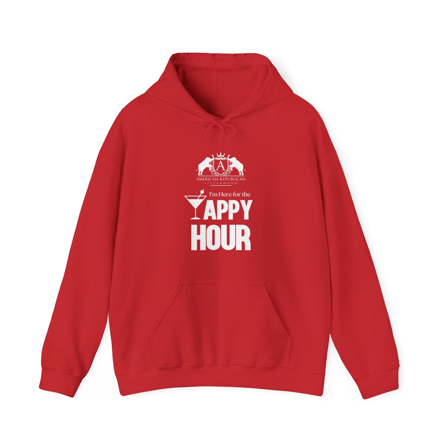 Here for the Yappy Hour Women's Relaxed Hoodie (ARS - White Logo) - Sweet Baby Jeez Teez