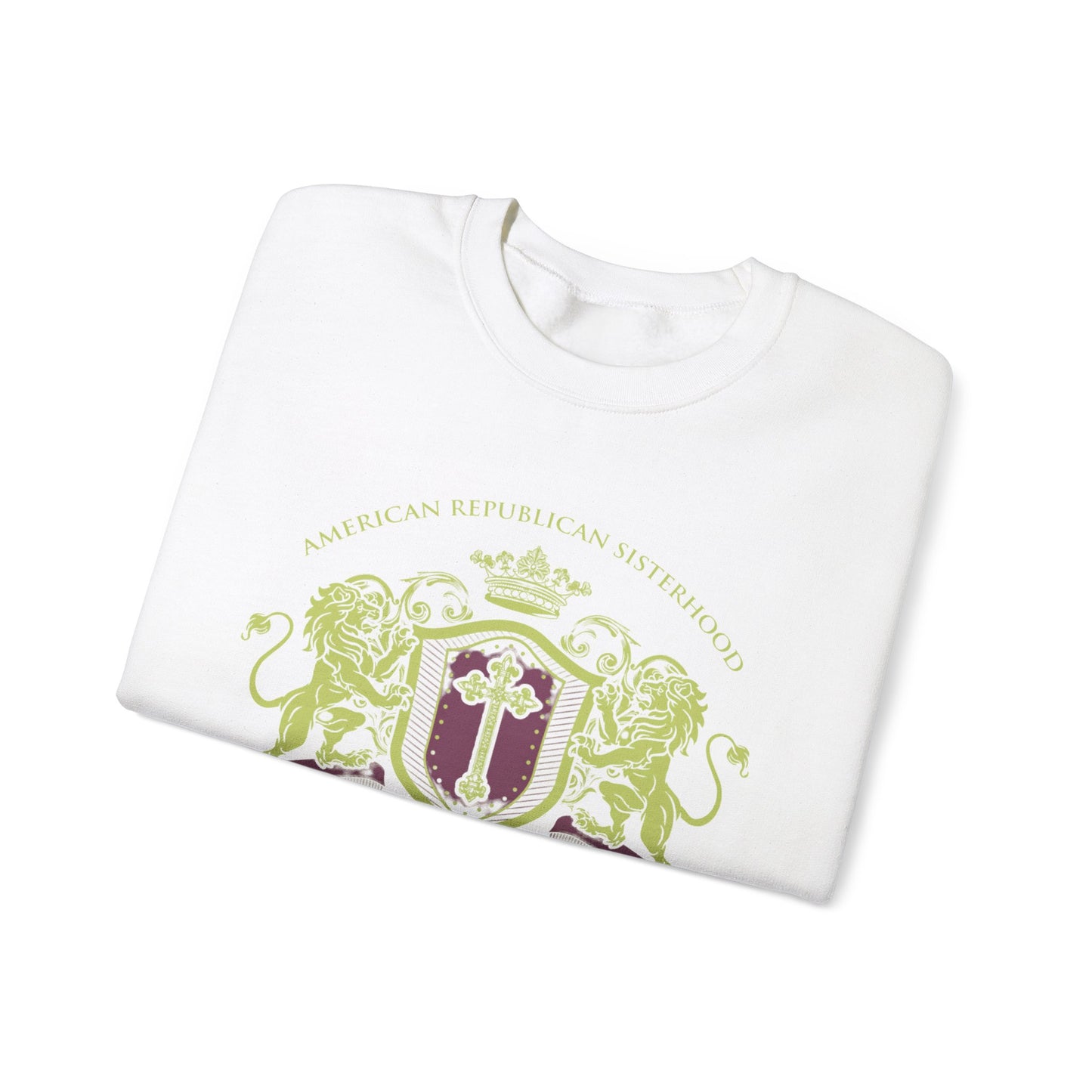 ARS Prayer Brigade Unisex Sweatshirt (White with Green/Purple Logo)