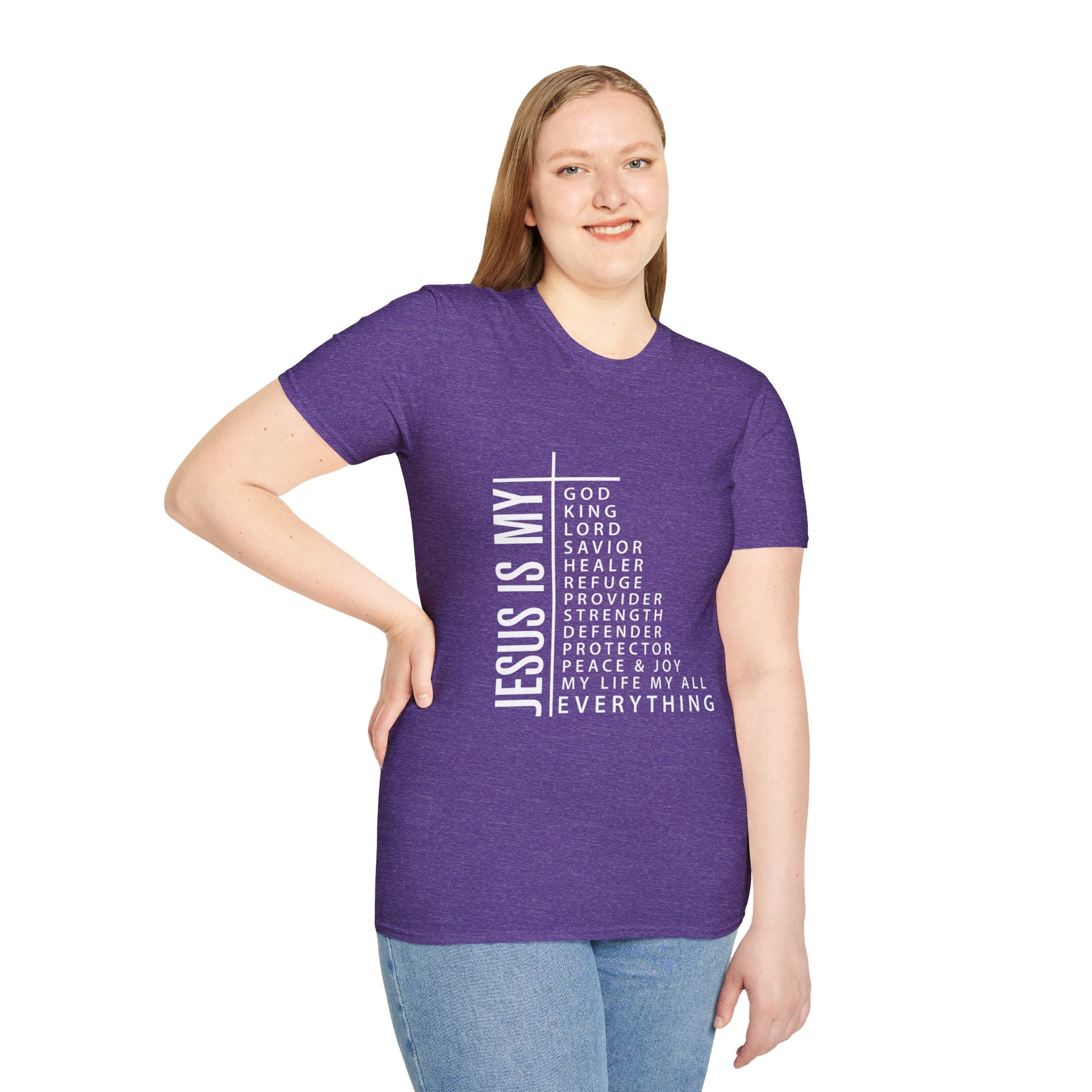 Jesus is My Women's Relaxed/Plus Tshirt (White Logo) - Sweet Baby Jeez Teez