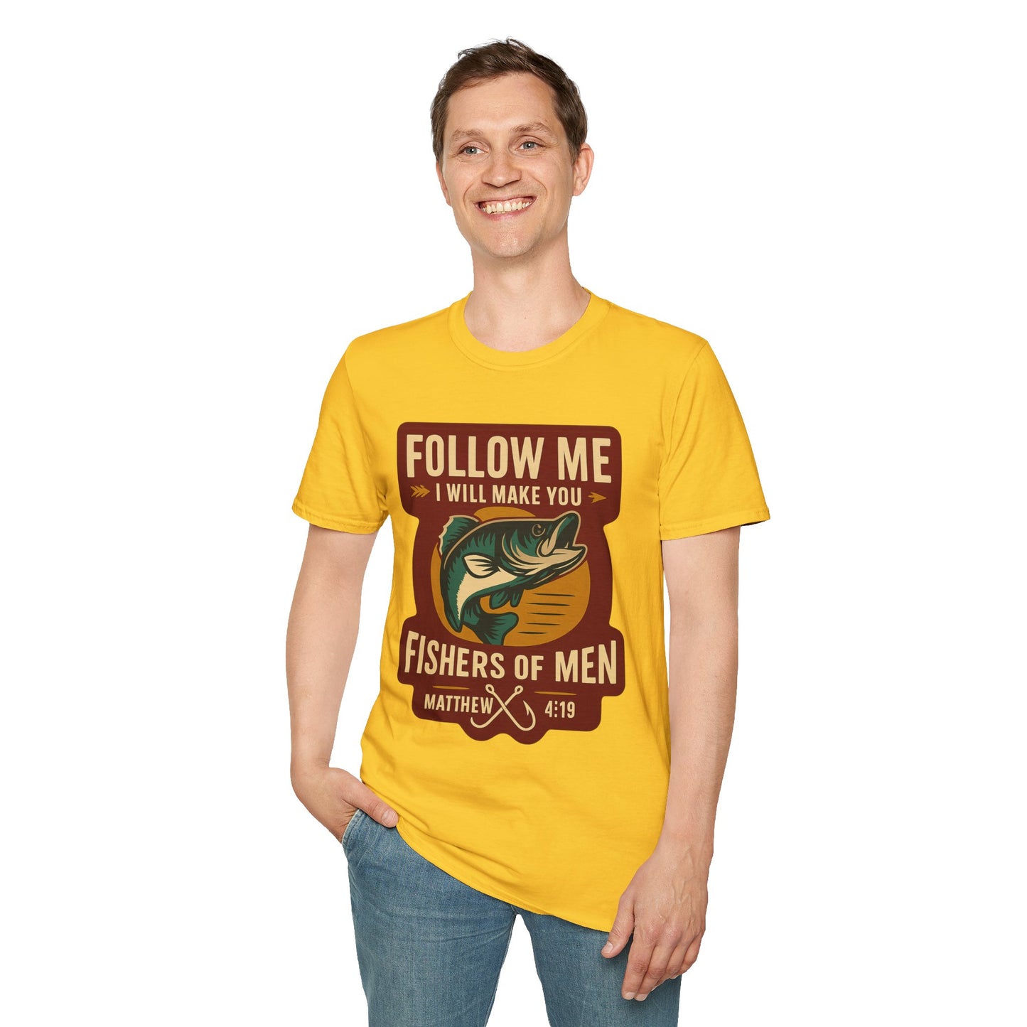 "Follow Me" Bible Verse Unisex Softstyle Tshirt