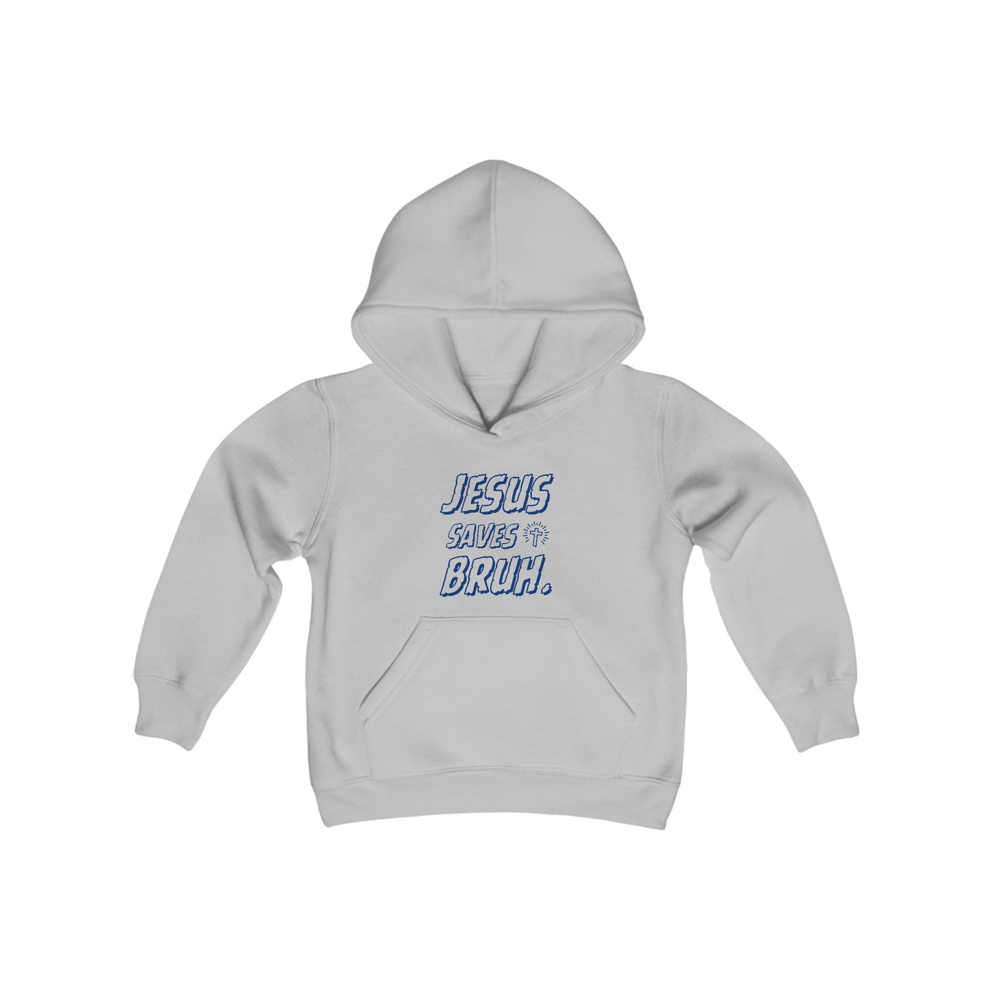 Jesus Saves Bruh Boys Hoodie (Blue Logo) - Sweet Baby Jeez Teez