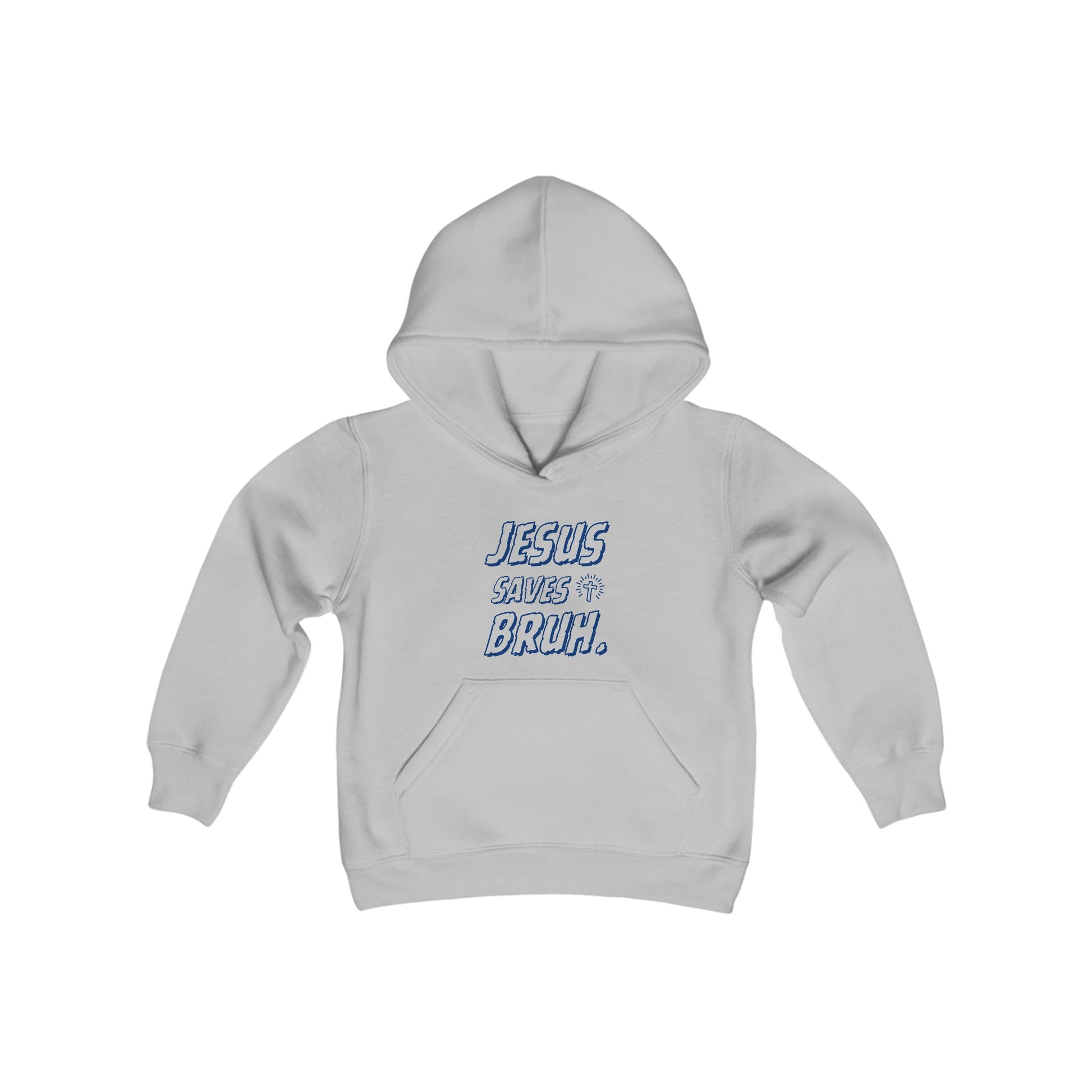 Jesus Saves Bruh Boys Hoodie (Blue Logo) - Sweet Baby Jeez Teez