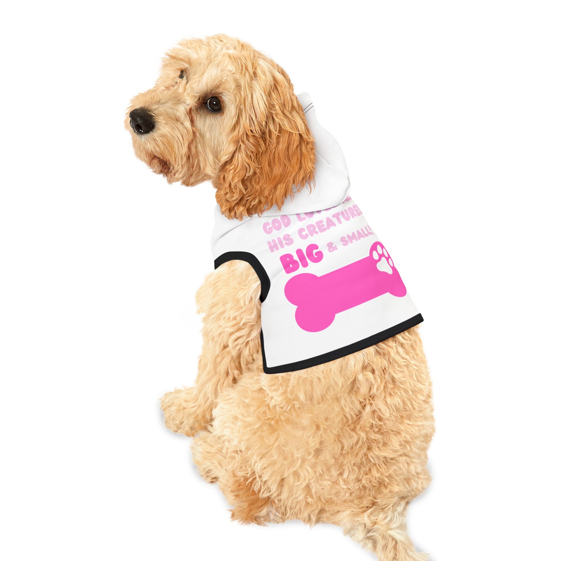 God Loves All Doggo Hoodie (Pink Logo) - Sweet Baby Jeez Teez