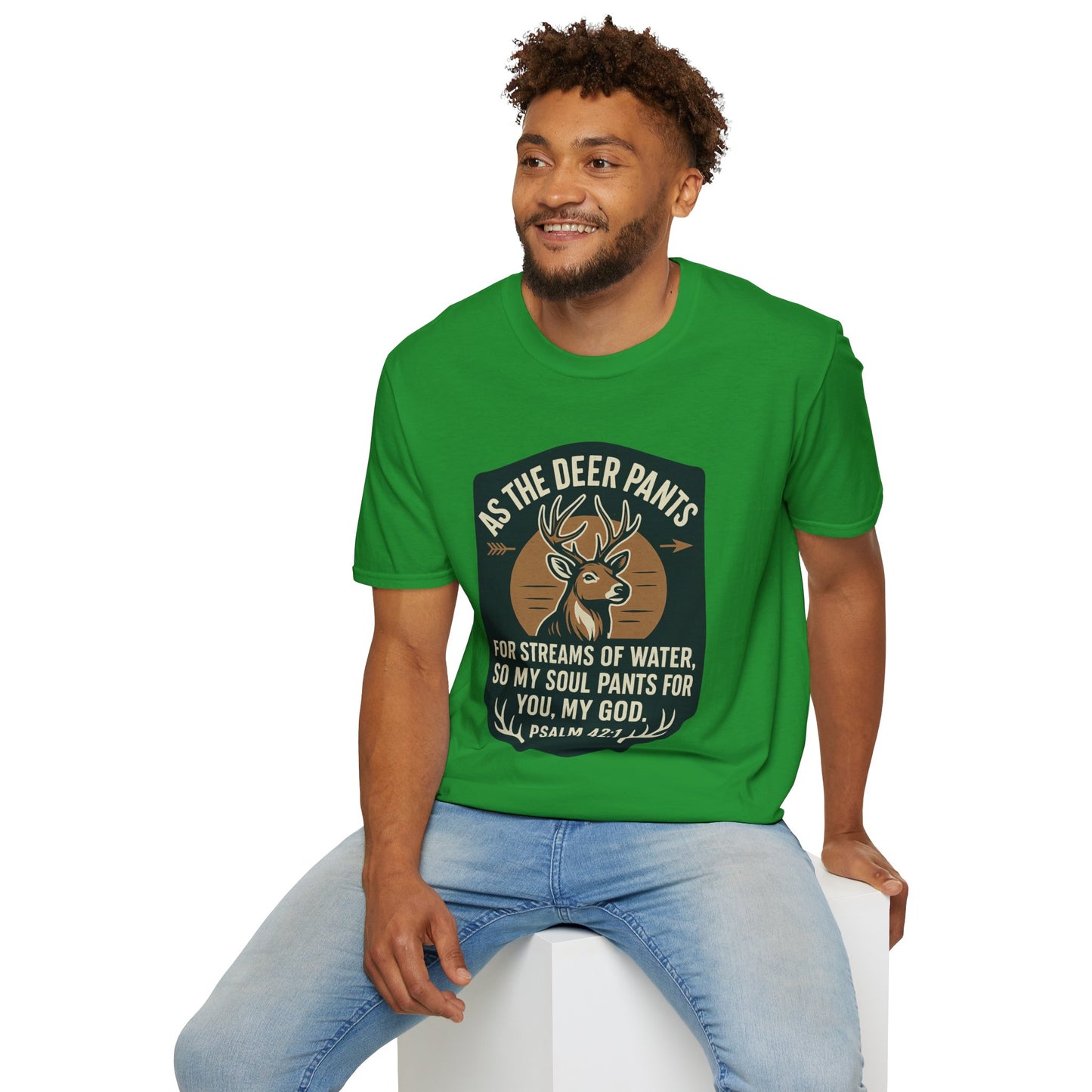 Psalm 42:1 "As The Deer" Bible Verse Softstyle Tshirt