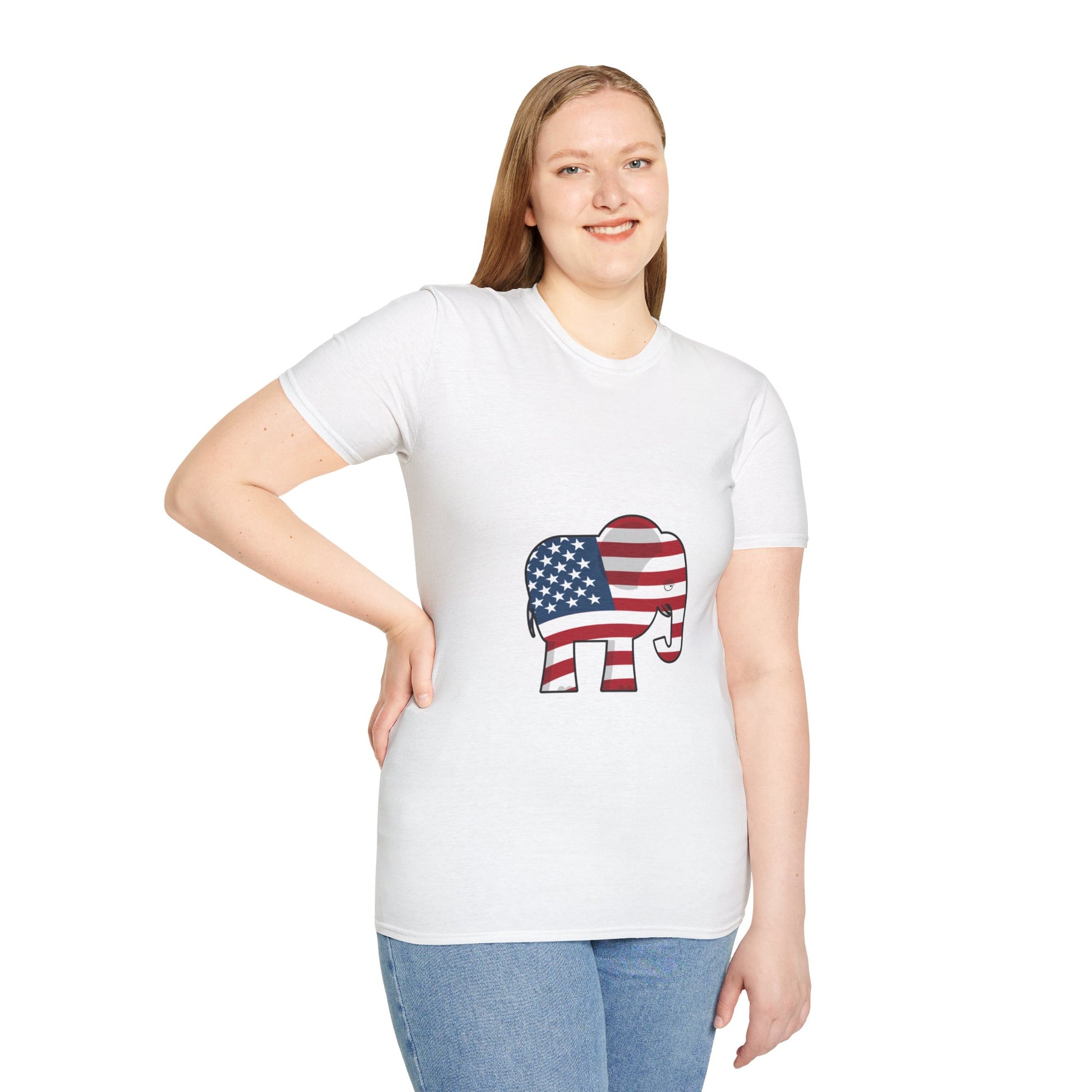 Elephant in Room Cartoon Women's Relaxed/Plus Tshirt (White Logo) - Sweet Baby Jeez Teez