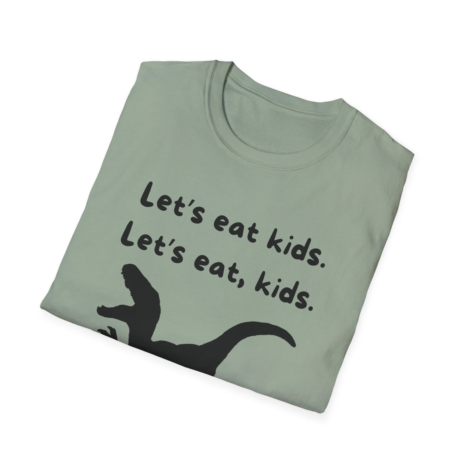 Lets Eat Kids Womens Relaxed/Plus Tshirt (Black Logo) - Sweet Baby Jeez Teez