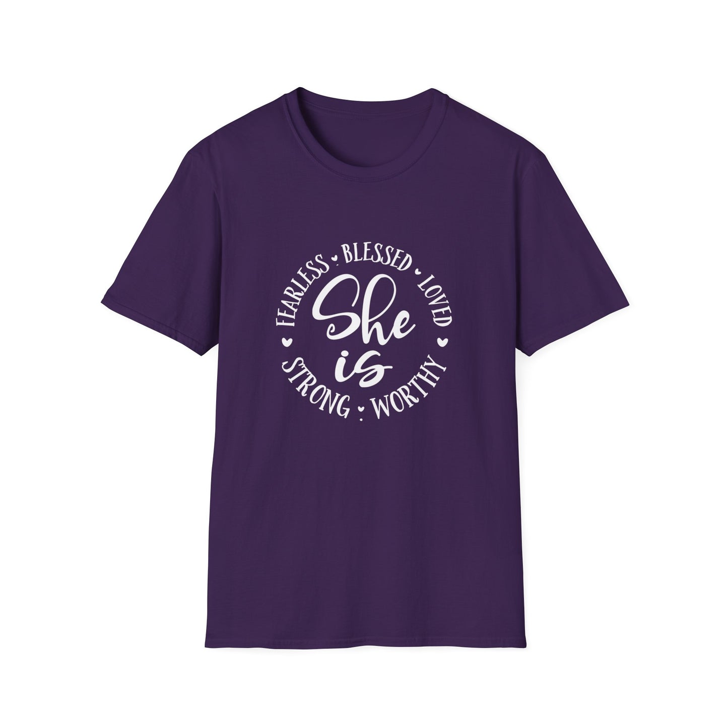 She Is Women's Relaxed/Plus Tshirt (White Logo) - Sweet Baby Jeez Teez