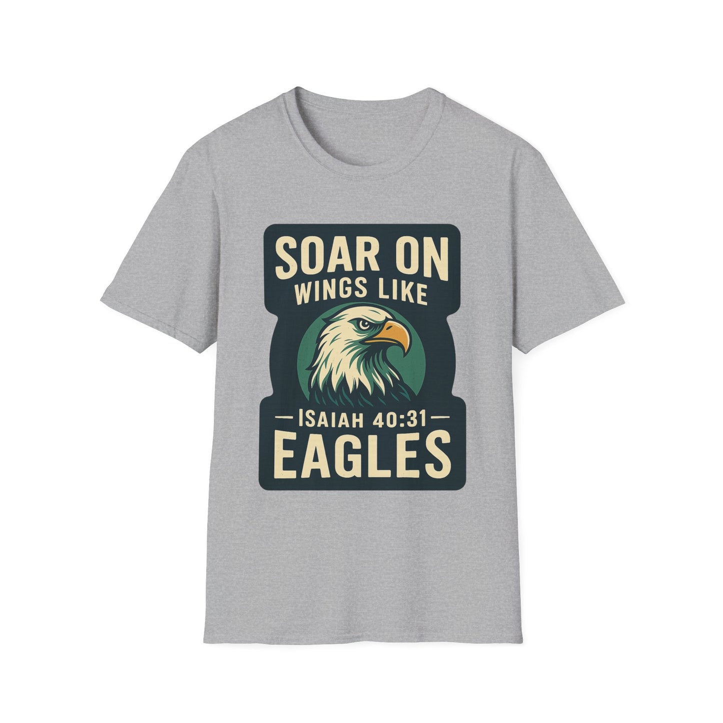 "Isiah 40:31" Soar on Wings Bible Verse Softstyle Tshirt