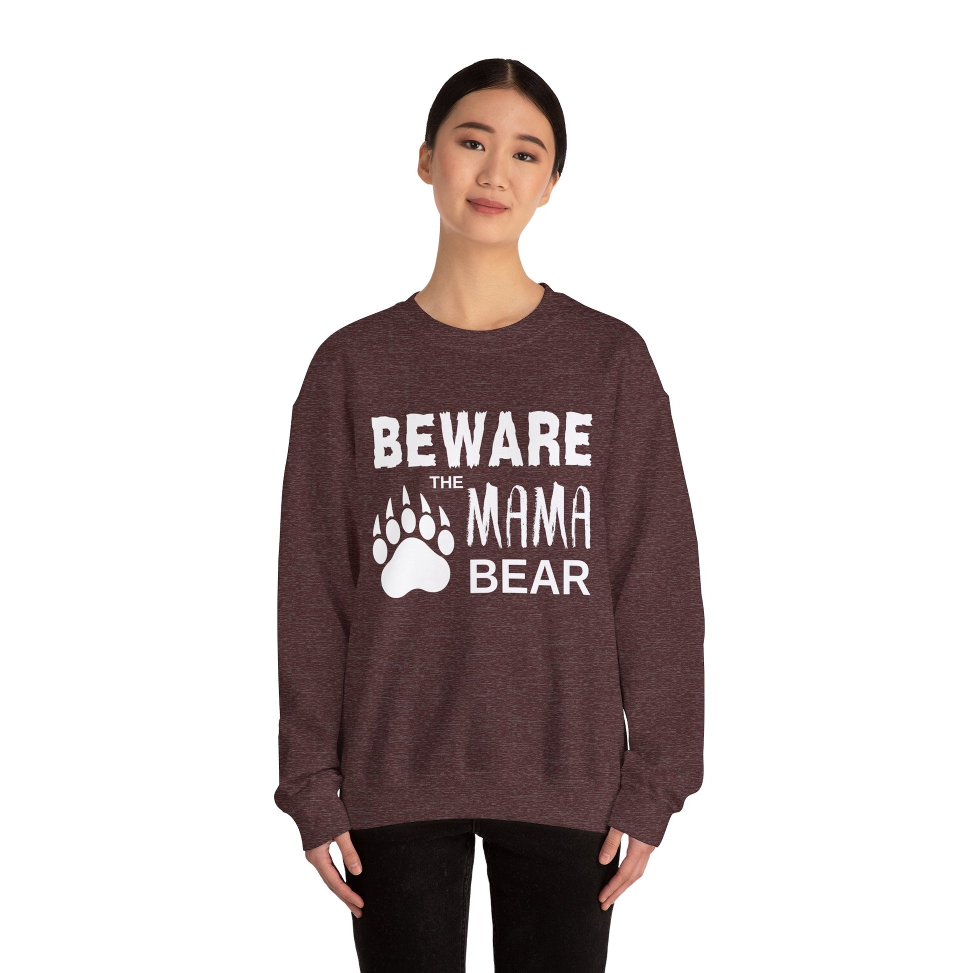 Mama Bear Women's Relaxed Sweatshirt (White Logo) - Sweet Baby Jeez Teez