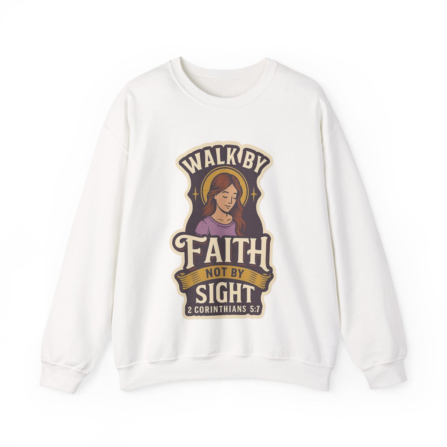 "Walk by Faith" Bible Verse Christian Inspirational Sweatshirt