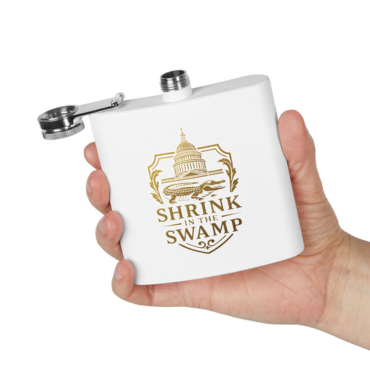 Shrink in the Swamp [TM] Stainless Steel Flask - Sweet Baby Jeez Teez