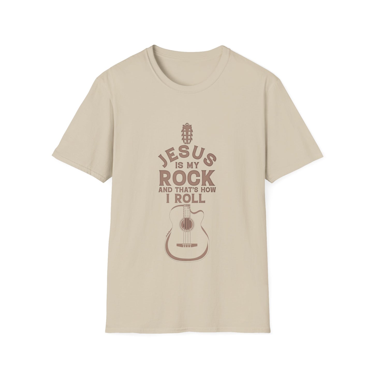 Jesus is My Rock Mens Tshirt (Tan Logo) - Sweet Baby Jeez Teez