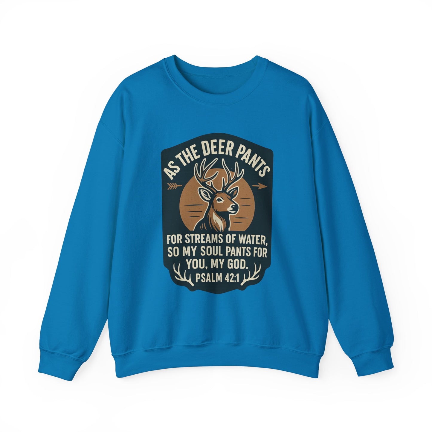 Psalm 42:1 "As the Deer" Bible Verse Cozy Sweatshirt