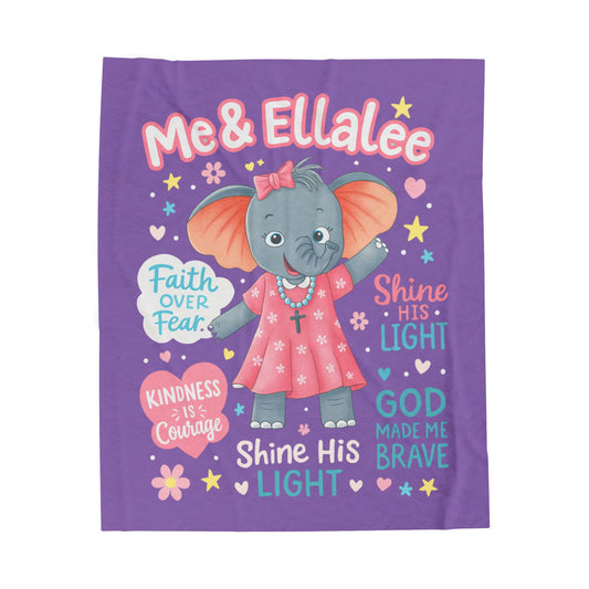 Ellalee the Elephant (TM) Christian Values Snuggle Blanket (Purple)