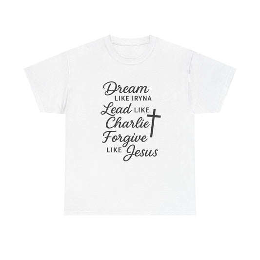 Dream, Lead, Forgive Women's Relaxed Tshirt (Black Logo)