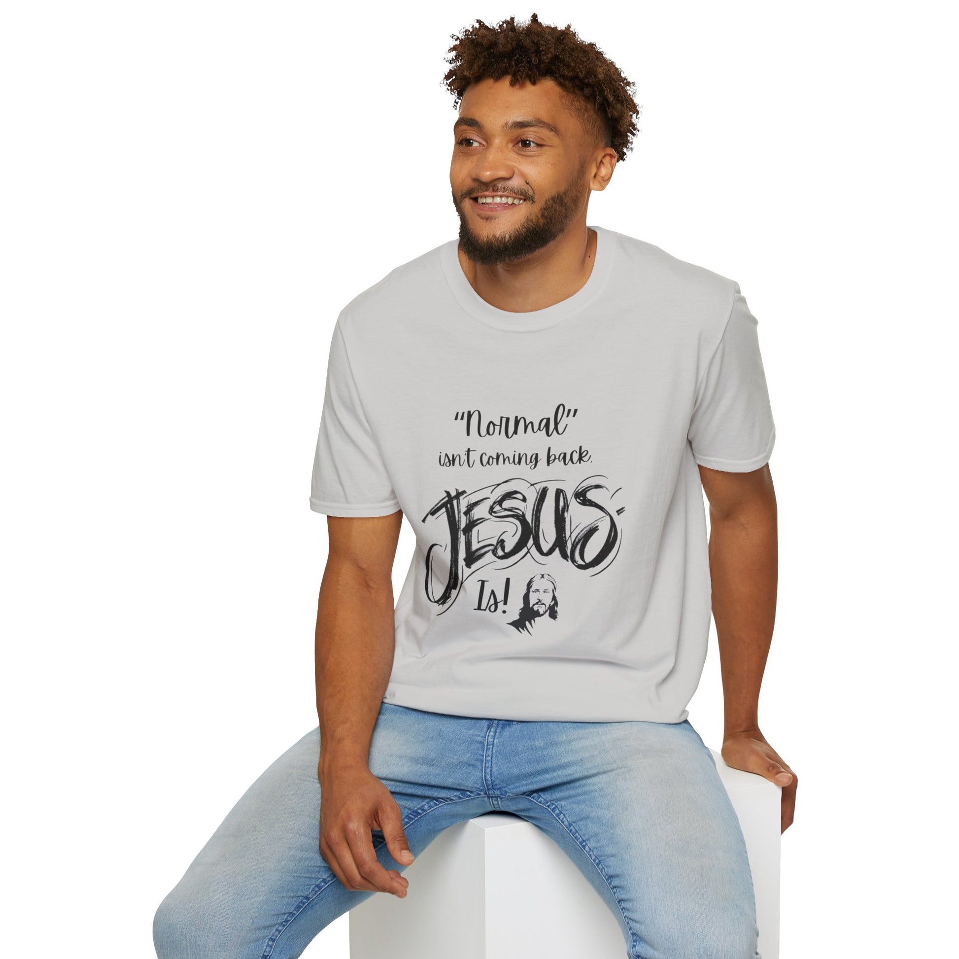 Normal Isn't Coming Back Men's Tshirt (Black Logo) - Sweet Baby Jeez Teez