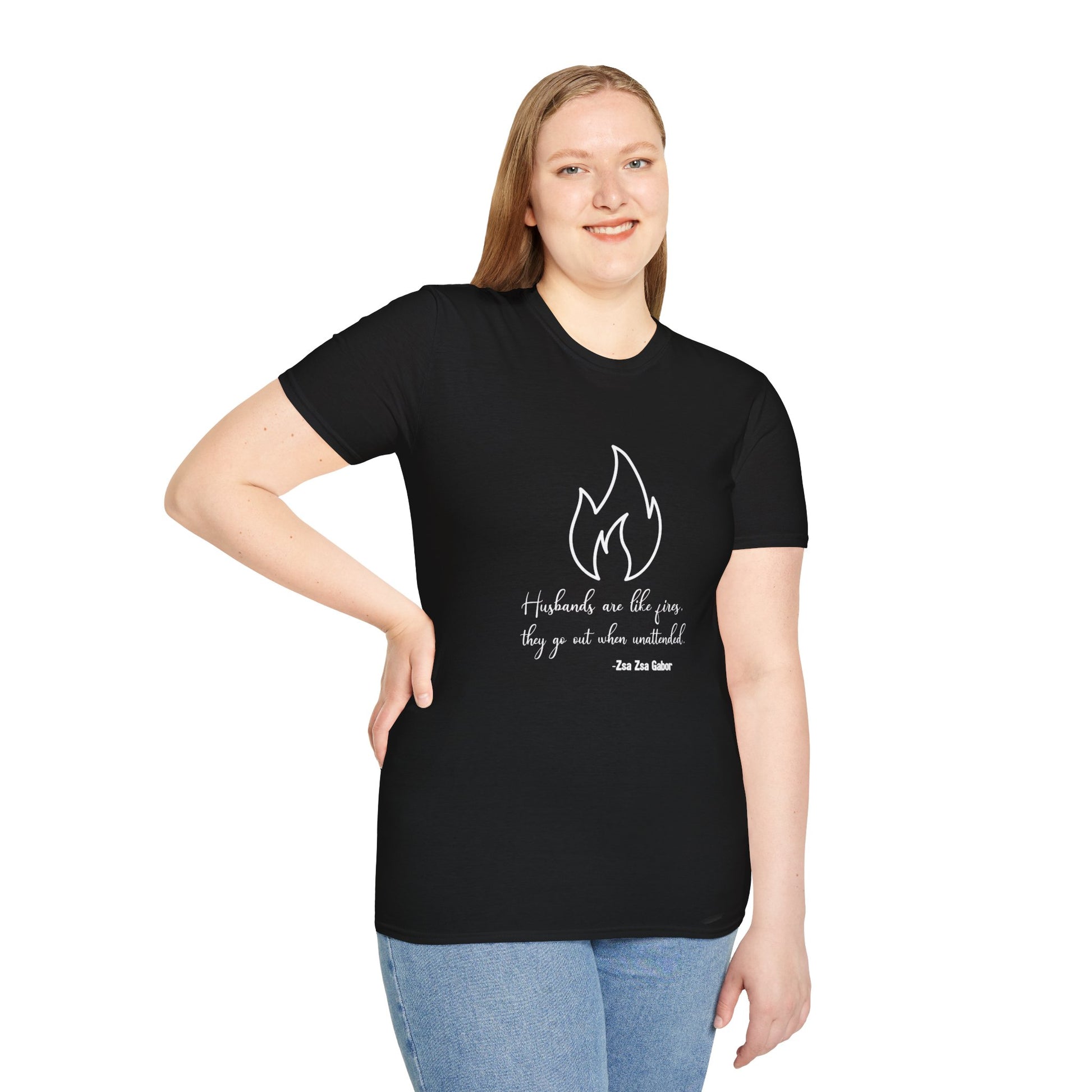 Fires Women's Relaxed/Plus Tshirt (IM - White Logo) - Sweet Baby Jeez Teez