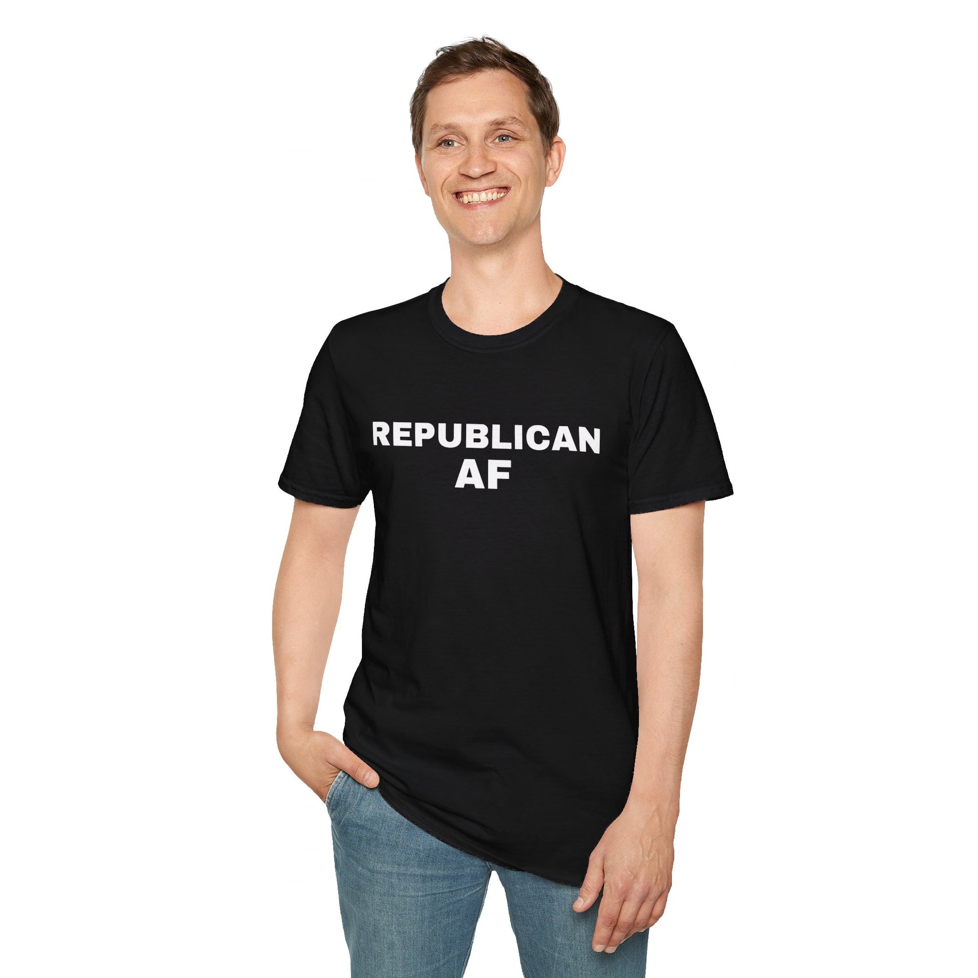 Republican AF Men's Tshirt (White Logo) - Sweet Baby Jeez Teez