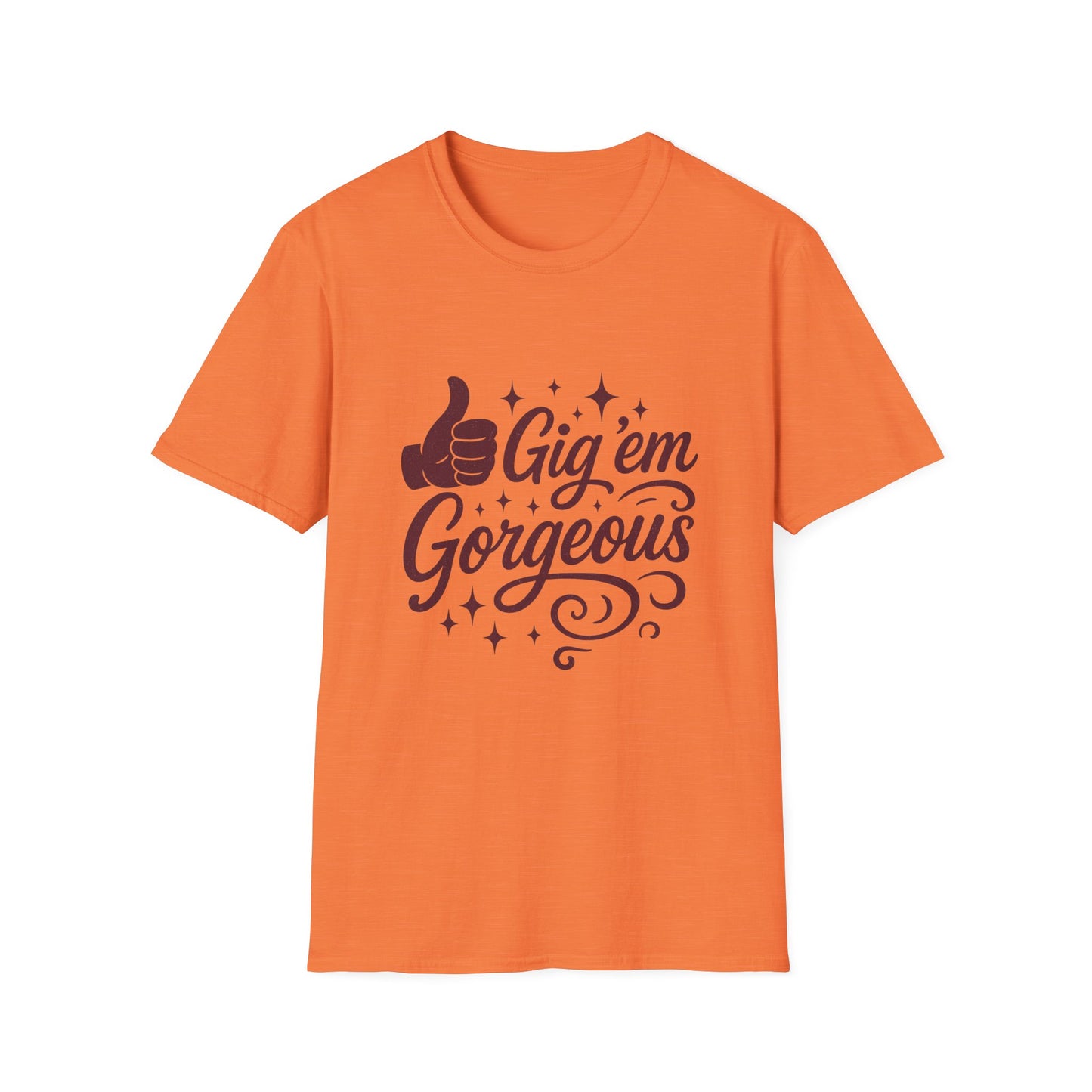 Gig 'em Gorgeous Unisex Softstyle T-Shirt Texas A&M Apparel - Sweet Baby Jeez Teez