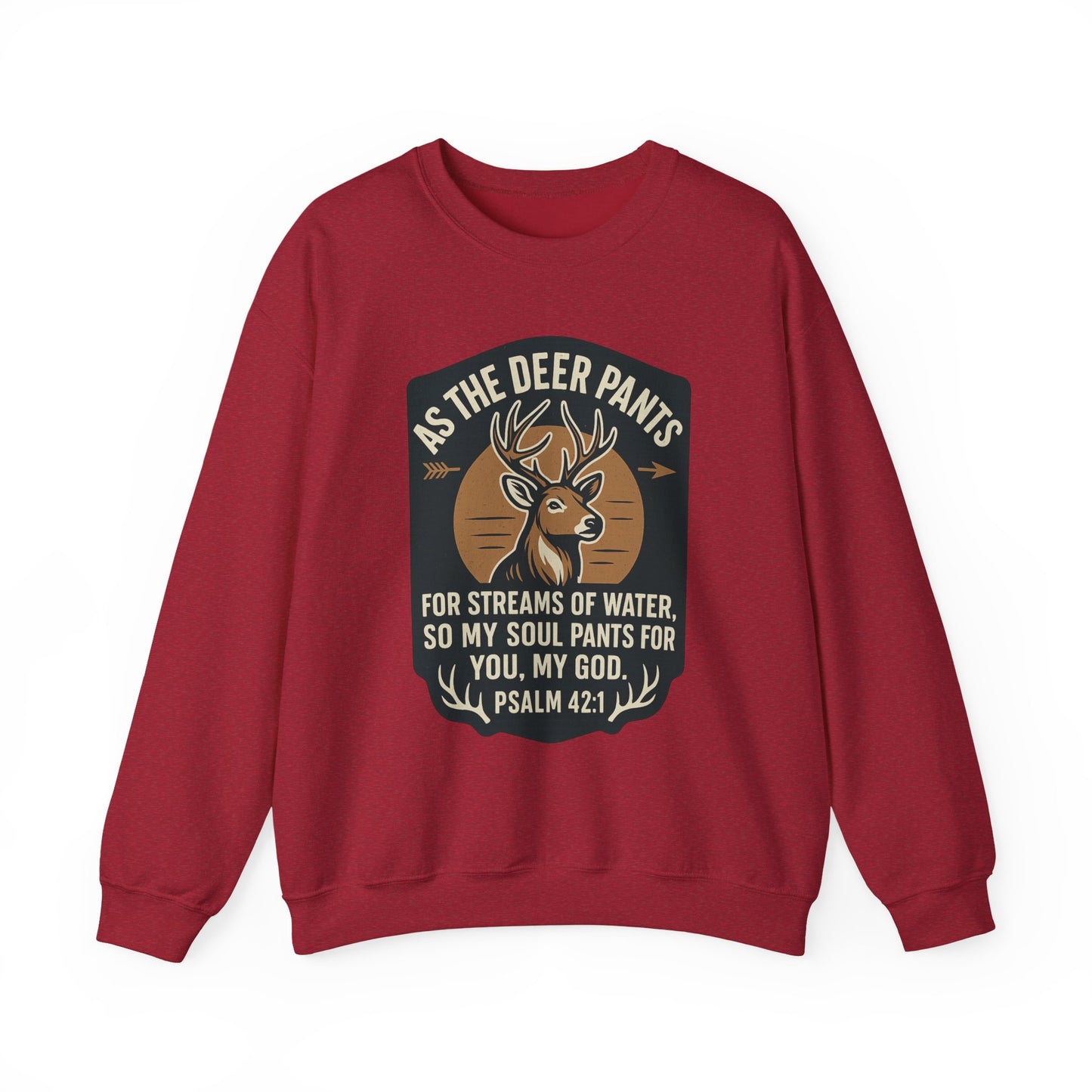 Psalm 42:1 "As the Deer" Bible Verse Cozy Sweatshirt