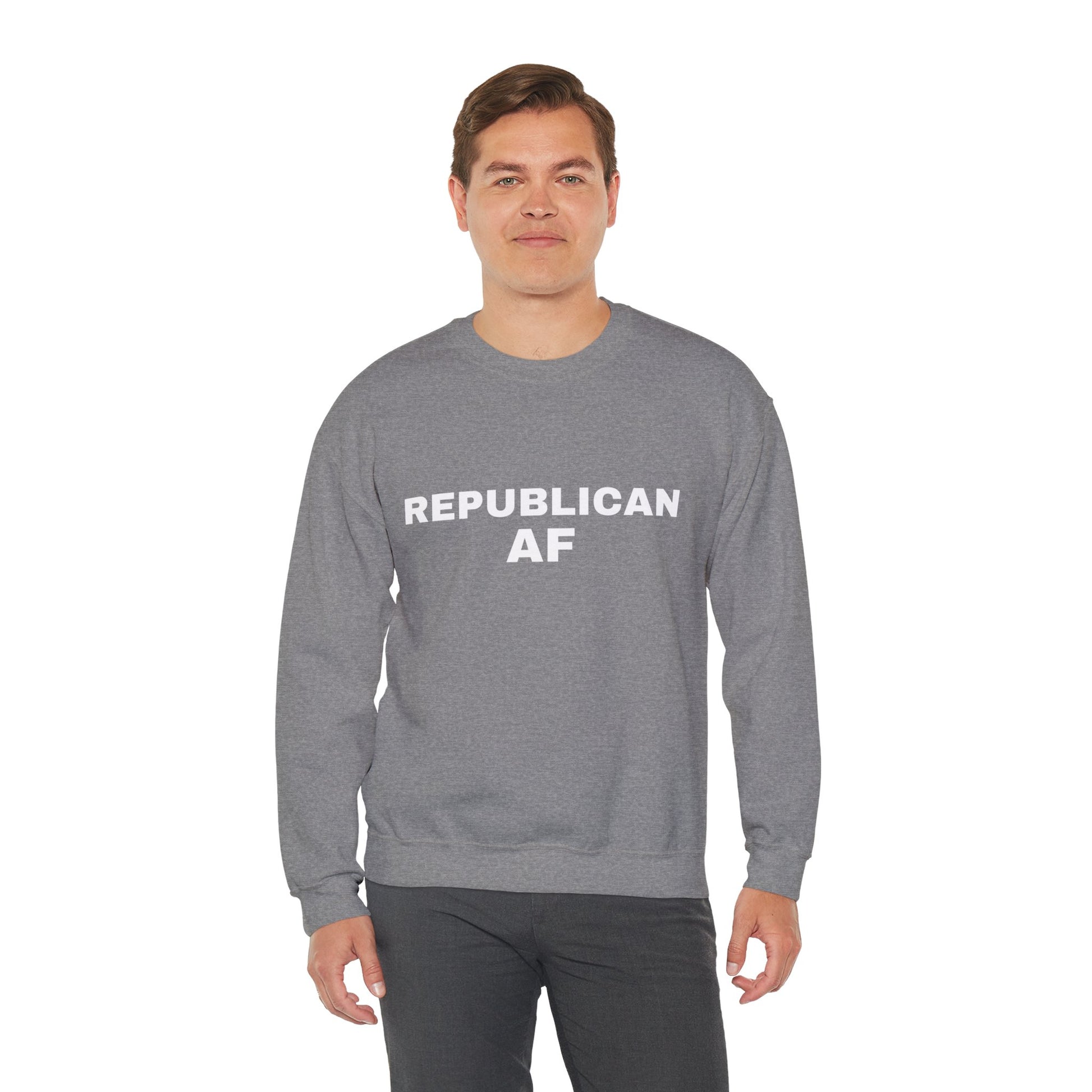 Republican AF Men's Crewneck Sweatshirt (White Logo) - Sweet Baby Jeez Teez
