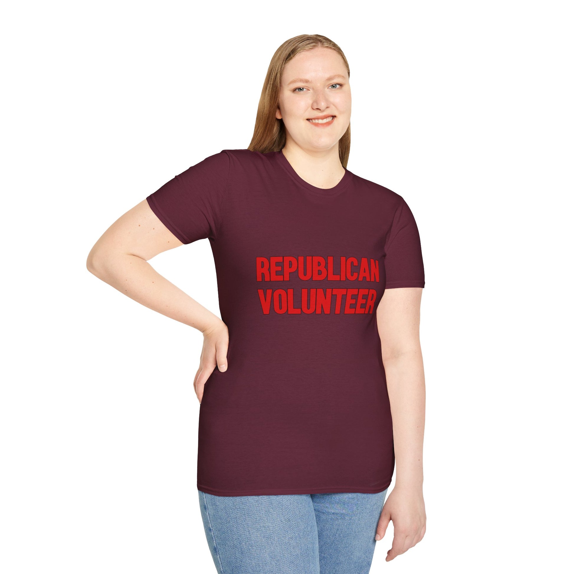 Republican Volunteer Unisex Tshirt (Red Logo) - Sweet Baby Jeez Teez