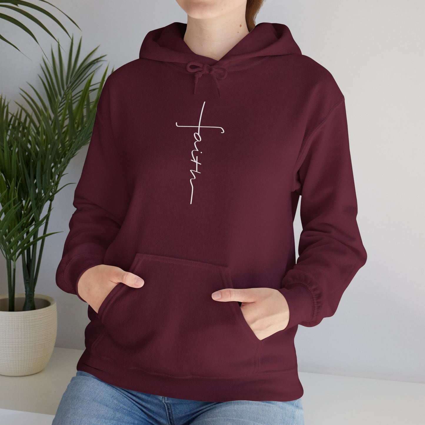 Cross Made From Faith Women's Hoodie (White) - Sweet Baby Jeez Teez