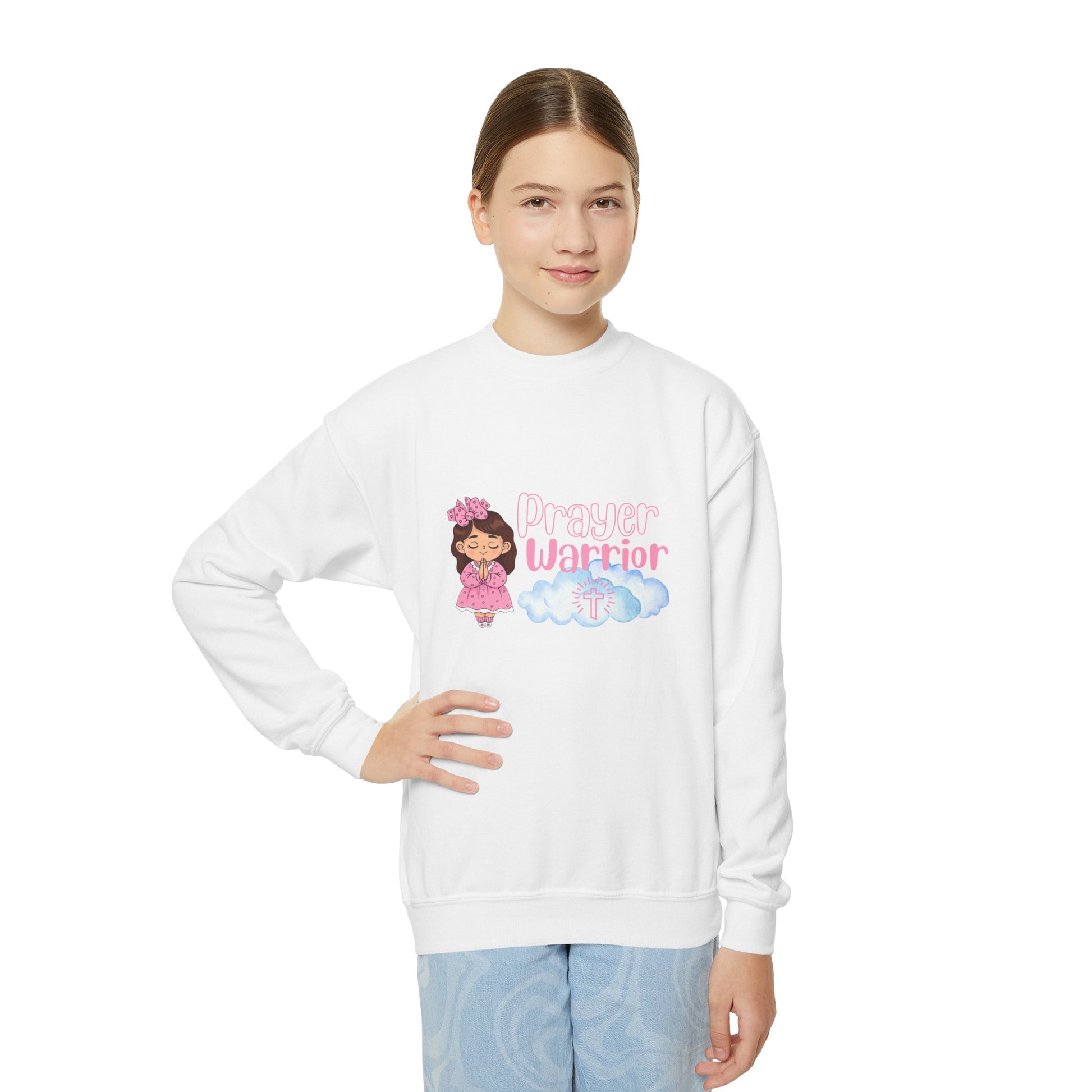 Prayer Warrior Girl's Sweatshirt - Sweet Baby Jeez Teez