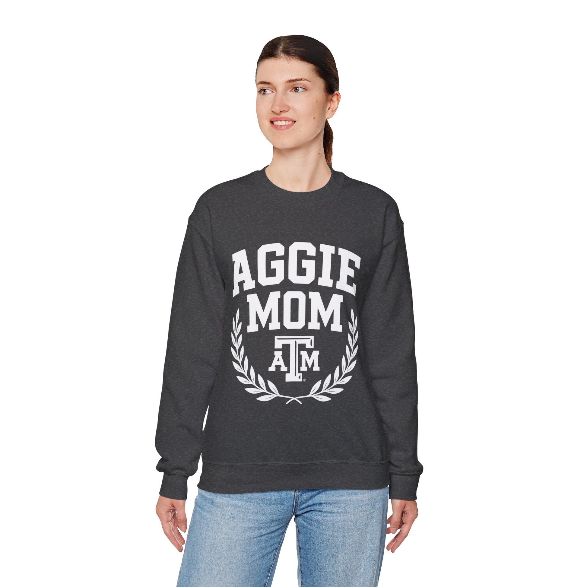Aggie Mom Texas A&M Cozy Women's Crewneck Sweatshirt - Sweet Baby Jeez Teez