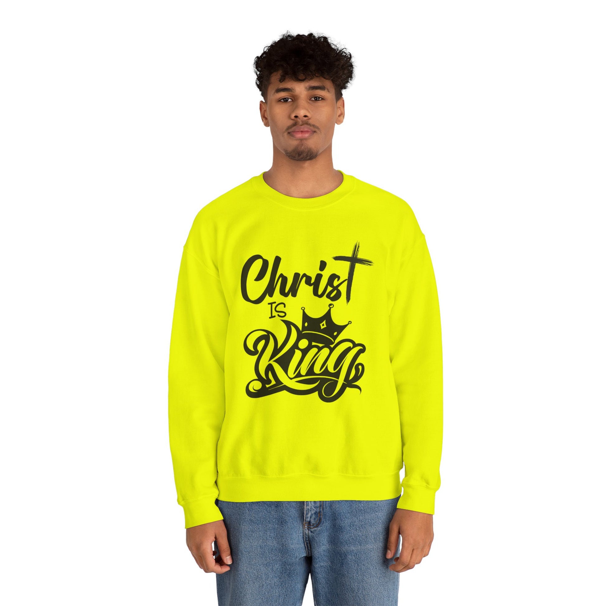"Christ is King" Unisex Crewneck Sweatshirt - Sweet Baby Jeez Teez