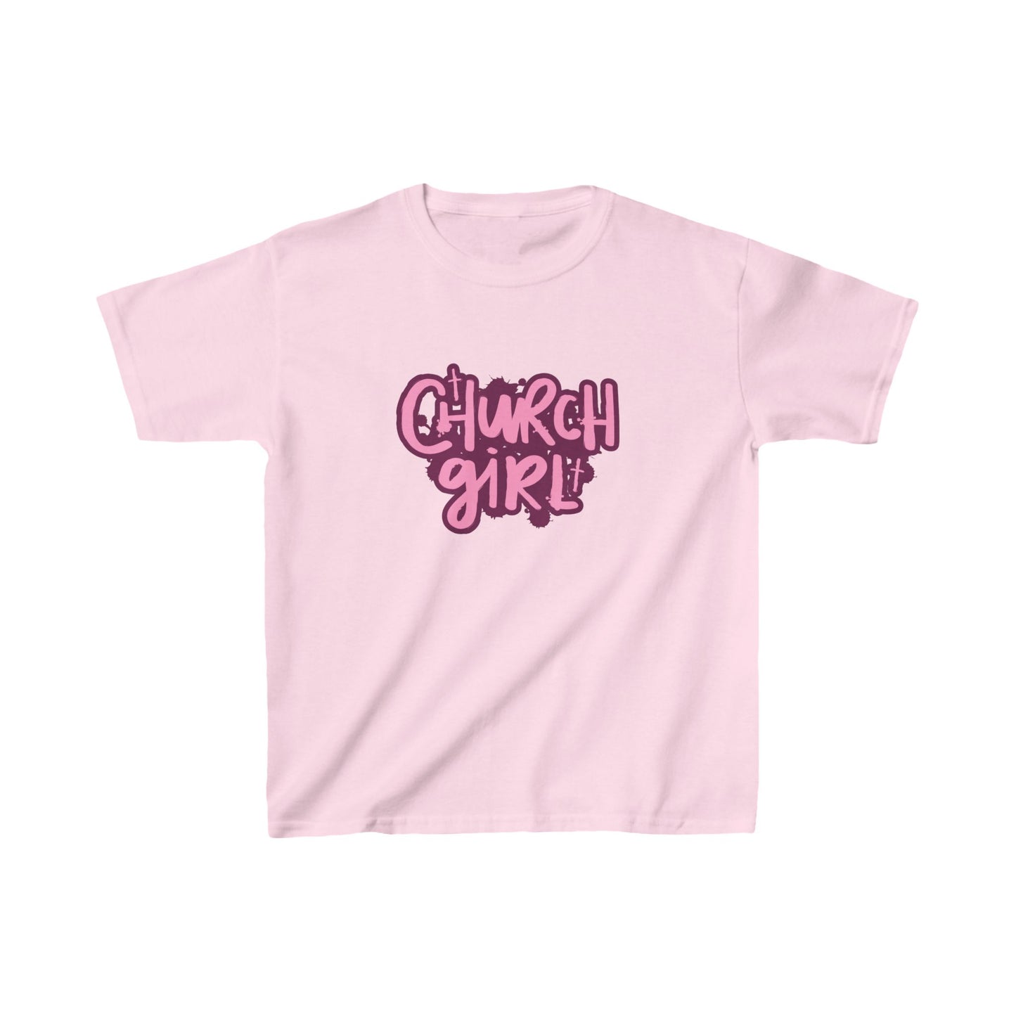 Church Girl Girl's Tshirt (Pinks Logo) - Sweet Baby Jeez Teez