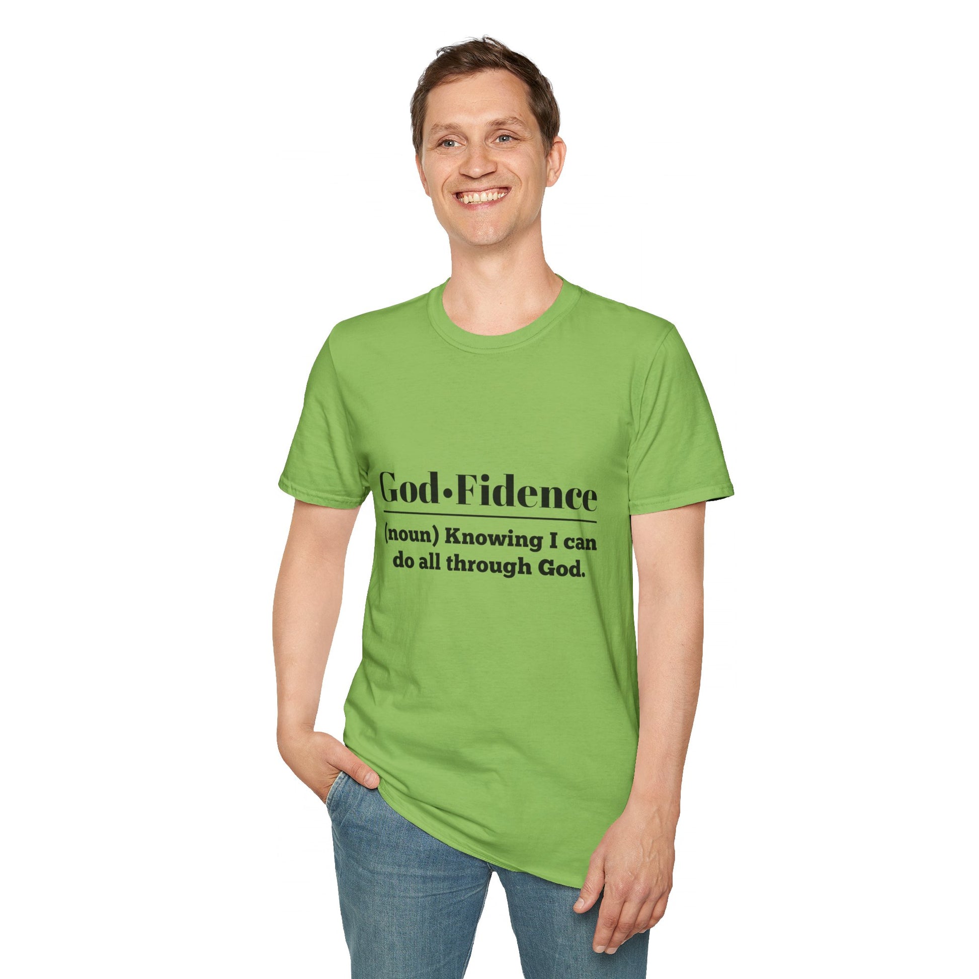 God-Fidence Men's Tshirt (Black Logo) - Sweet Baby Jeez Teez