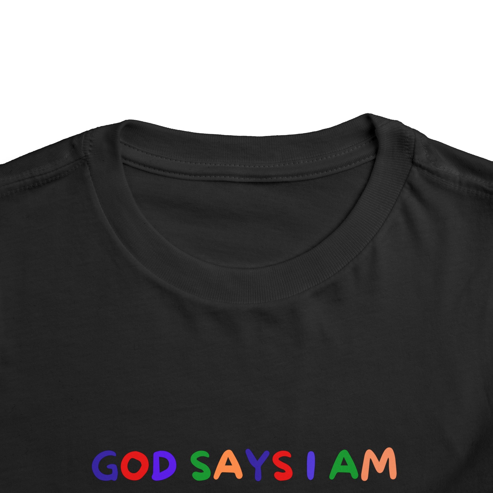 God Says I am Toddler Boys Tshirt (Sports Logo) - Sweet Baby Jeez Teez