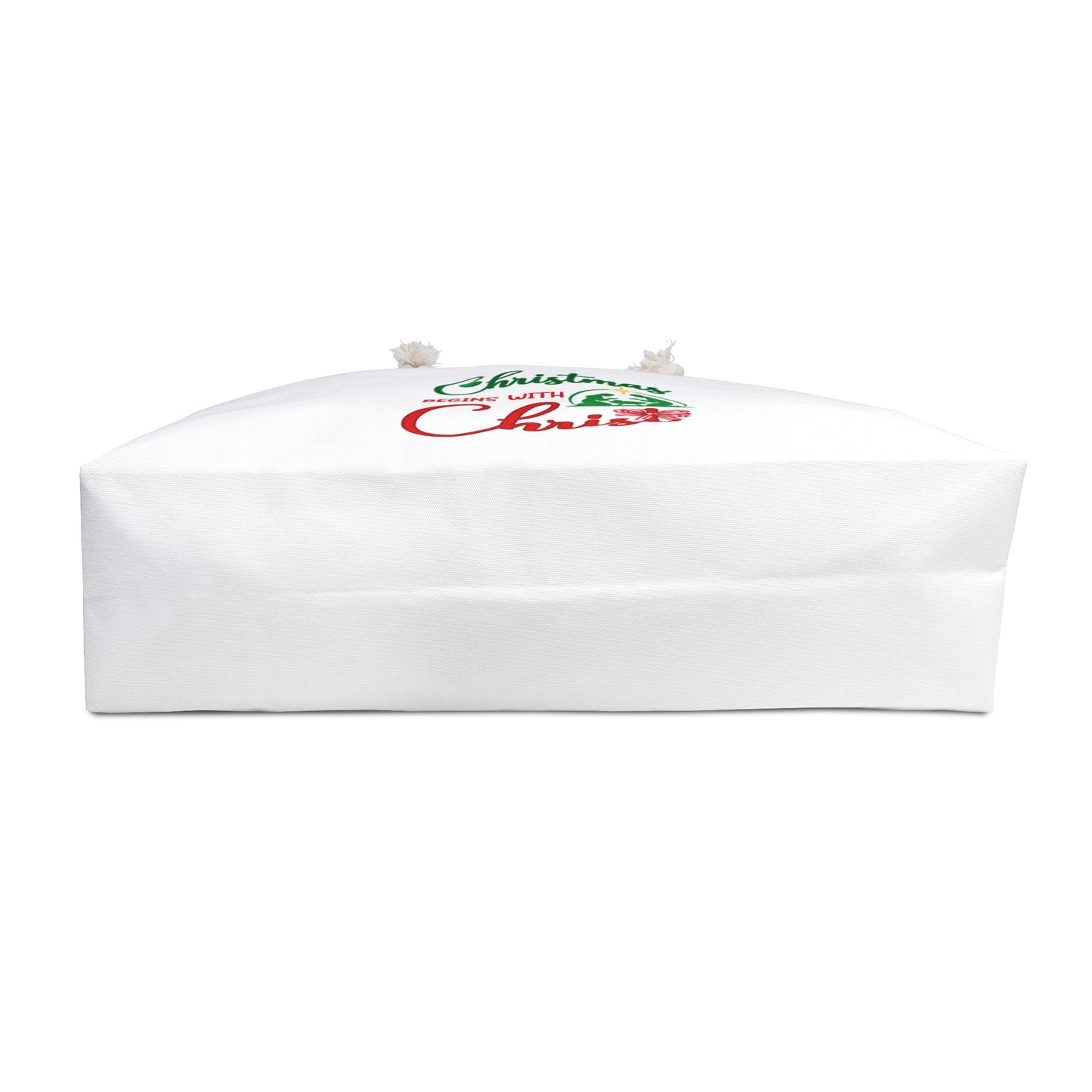 Christmas is for Christ White Weekender Bag (Red/Green Logo)