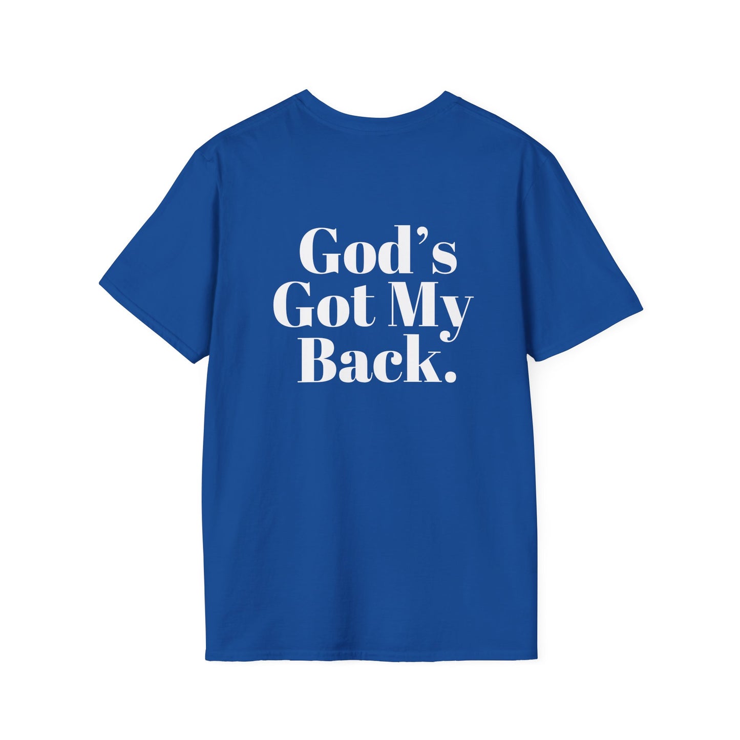 God's Got My Back Men's Tshirt (White Logo) - Sweet Baby Jeez Teez