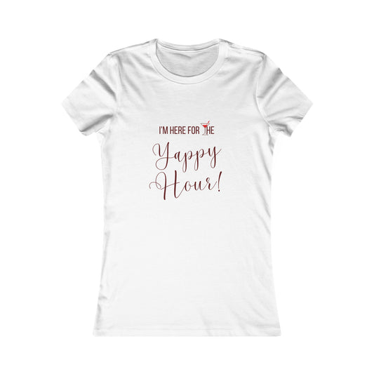 Yappy Hour Women's Fitted Tshirt (Burgundy & Red Logo) - Sweet Baby Jeez Teez