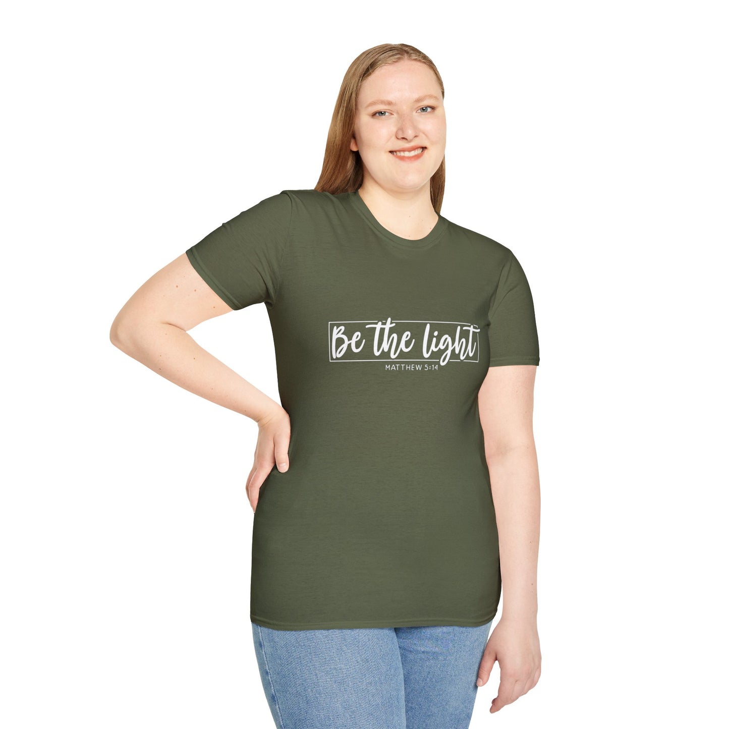 Be the Light Womens Relaxed/Plus Tshirt (White Logo) - Sweet Baby Jeez Teez