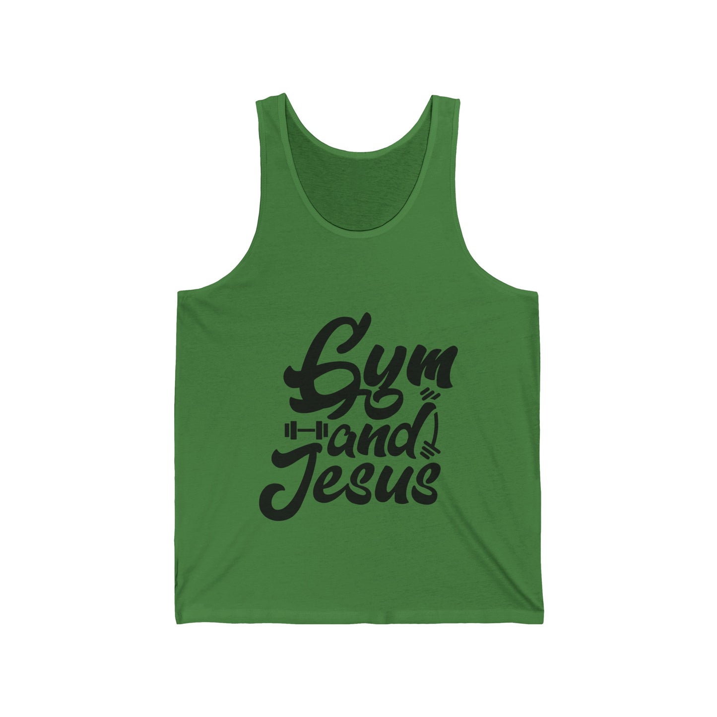 Gym and Jesus Men's Jersey Tank (Black Logo) - Sweet Baby Jeez Teez