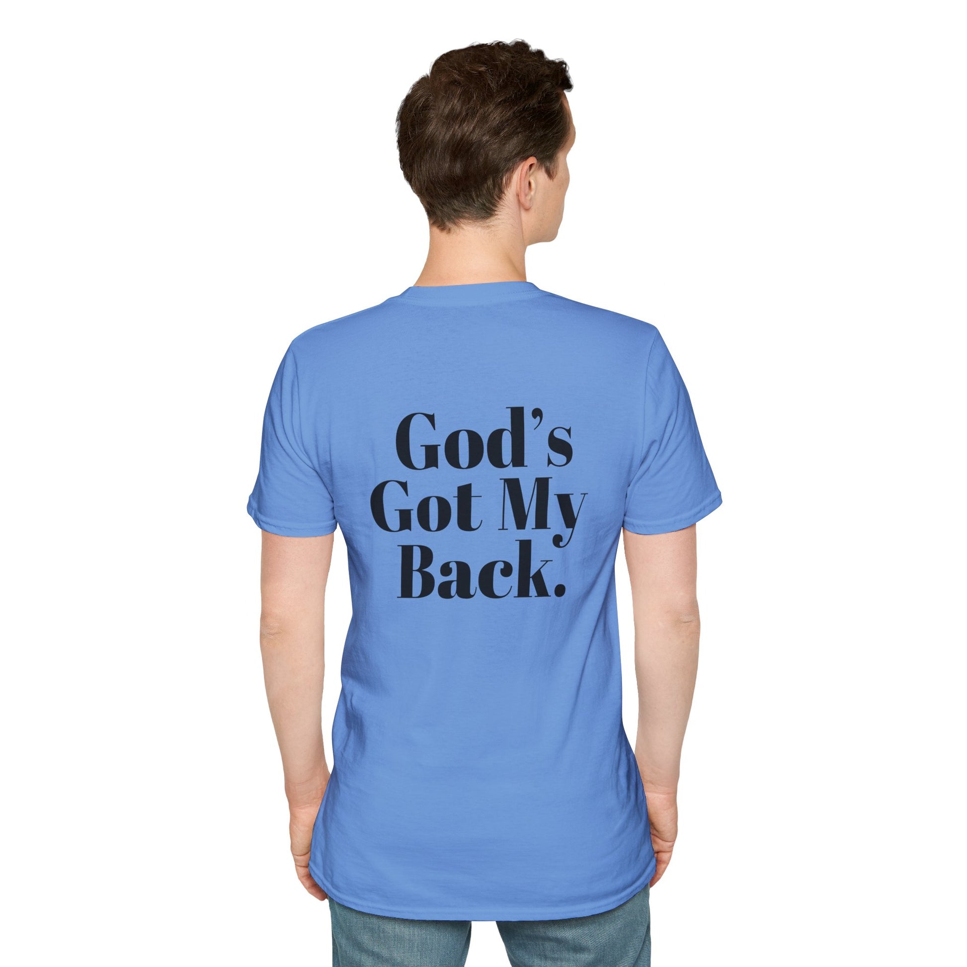 God's Got My Back Men's Tshirt (Black Logo) - Sweet Baby Jeez Teez