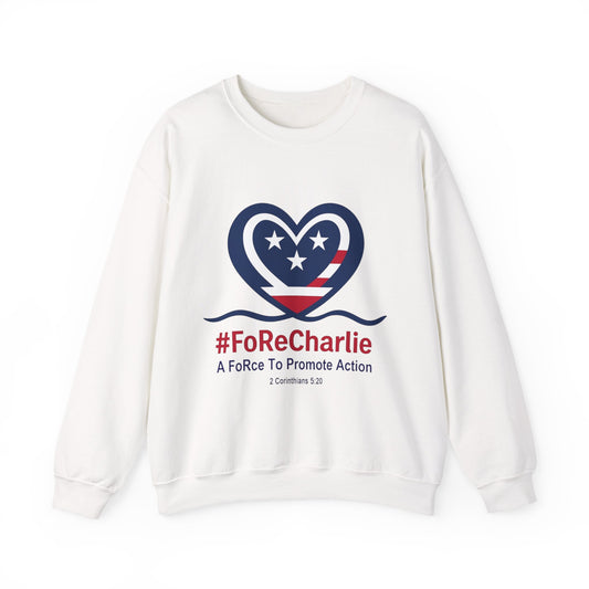 "FoRe Charlie" Ambassador Pageant Memorial Sweatshirt for Charlie Kirk (Heart Logo)