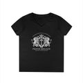 ARS Prayer Brigade Ladies' V-Neck T-Shirt (Light Gray with Light Gray Logo)