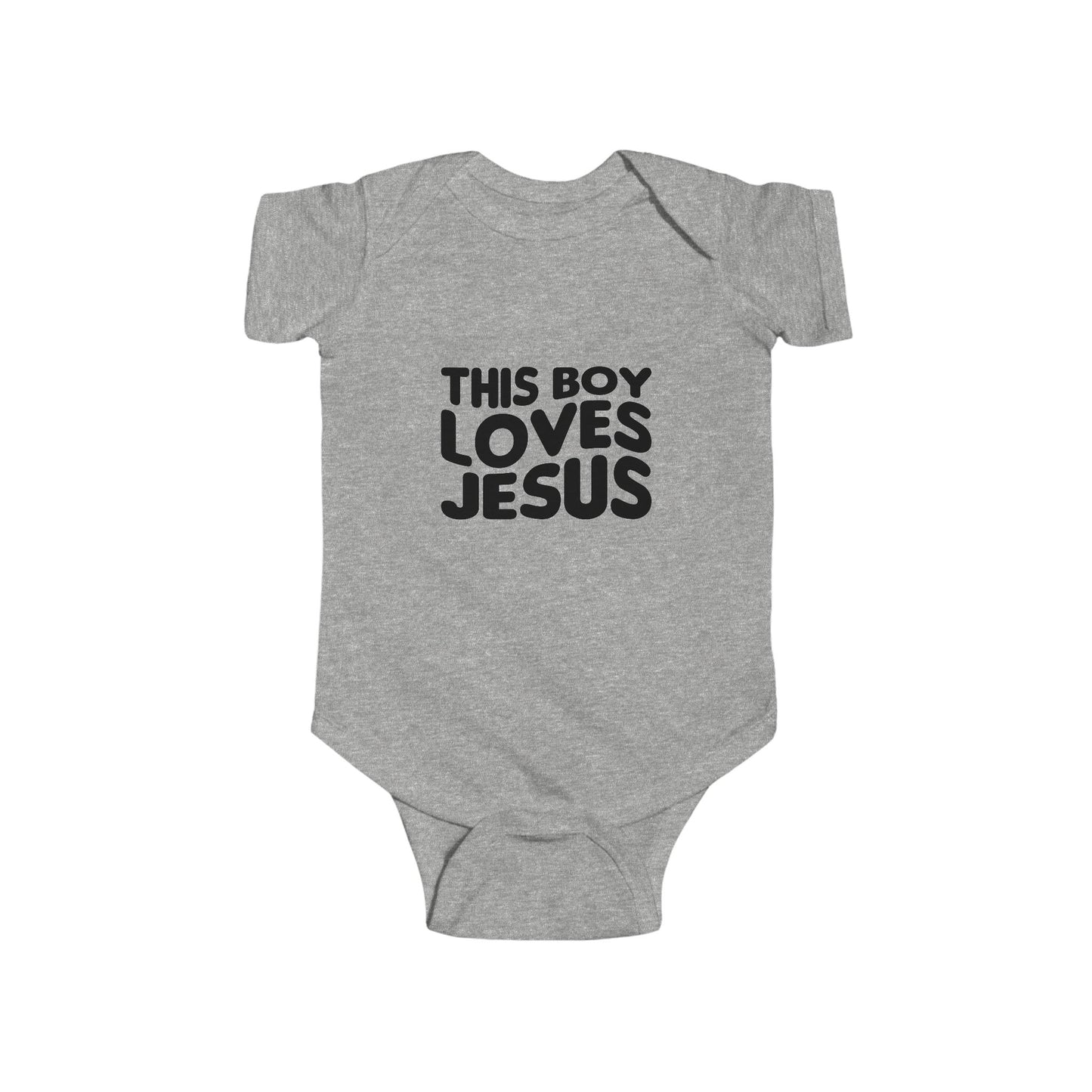 This Boy Loves Jesus Baby Onsie - Sweet Baby Jeez Teez