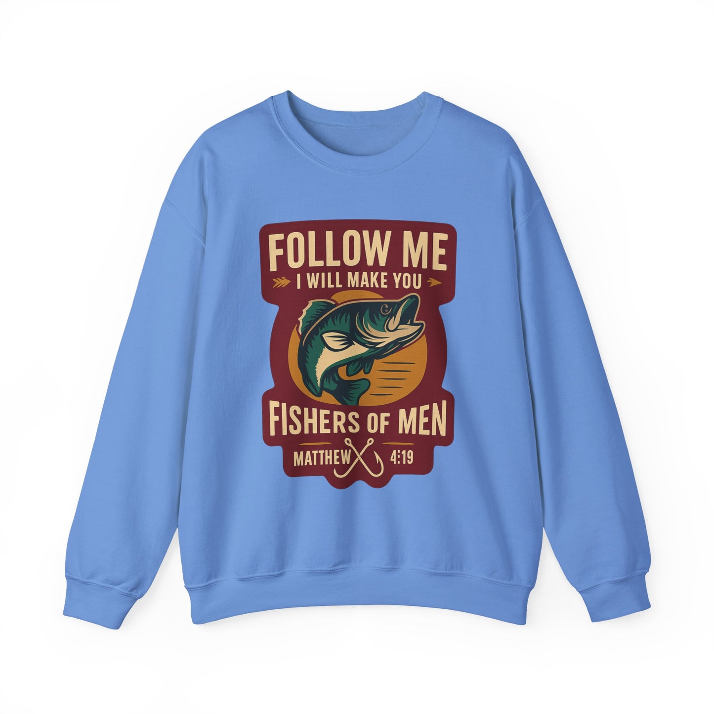 "Follow Me" Fisherman Bible Verse Crewneck Sweatshirt